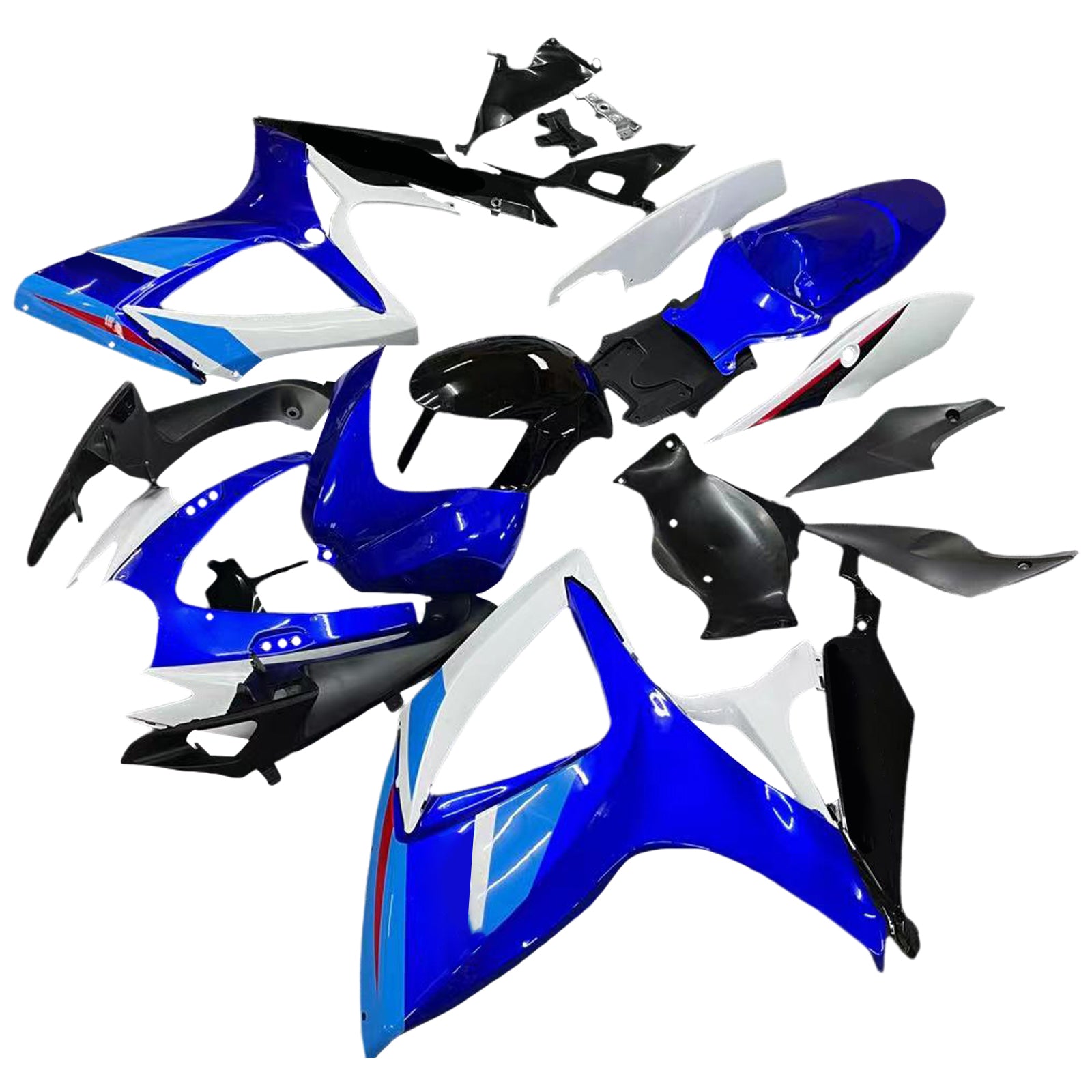 Amotopart Carénages GSXR 600/750 2006-2007 Carrosserie Blue ABS Wtryskowe tworzywa sztuczne Ustawienie ogólne