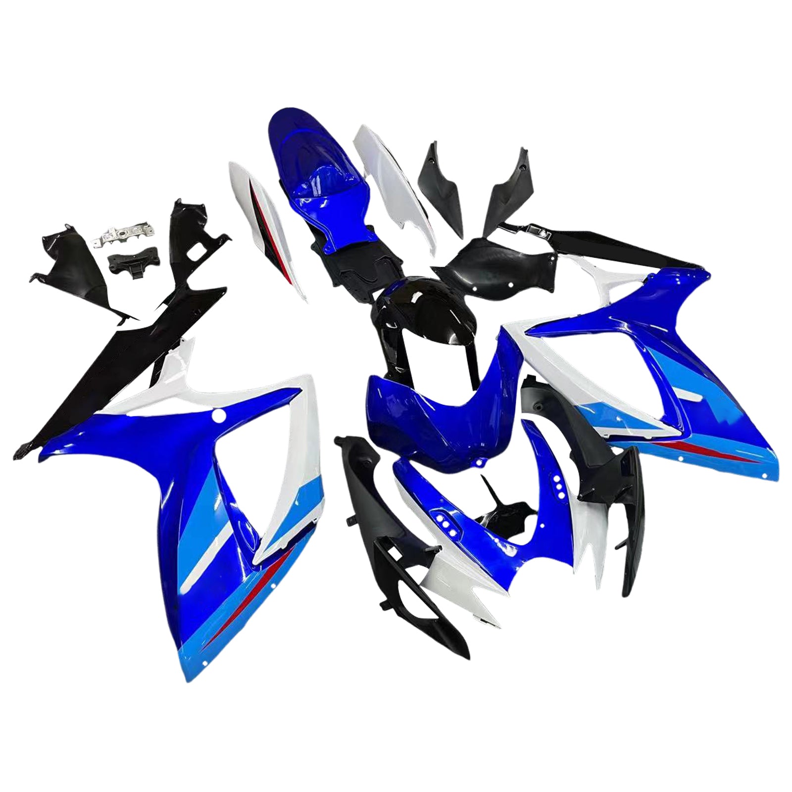 Amotopart Carénages GSXR 600/750 2006-2007 Carrosserie Blue ABS Wtryskowe tworzywa sztuczne Ustawienie ogólne