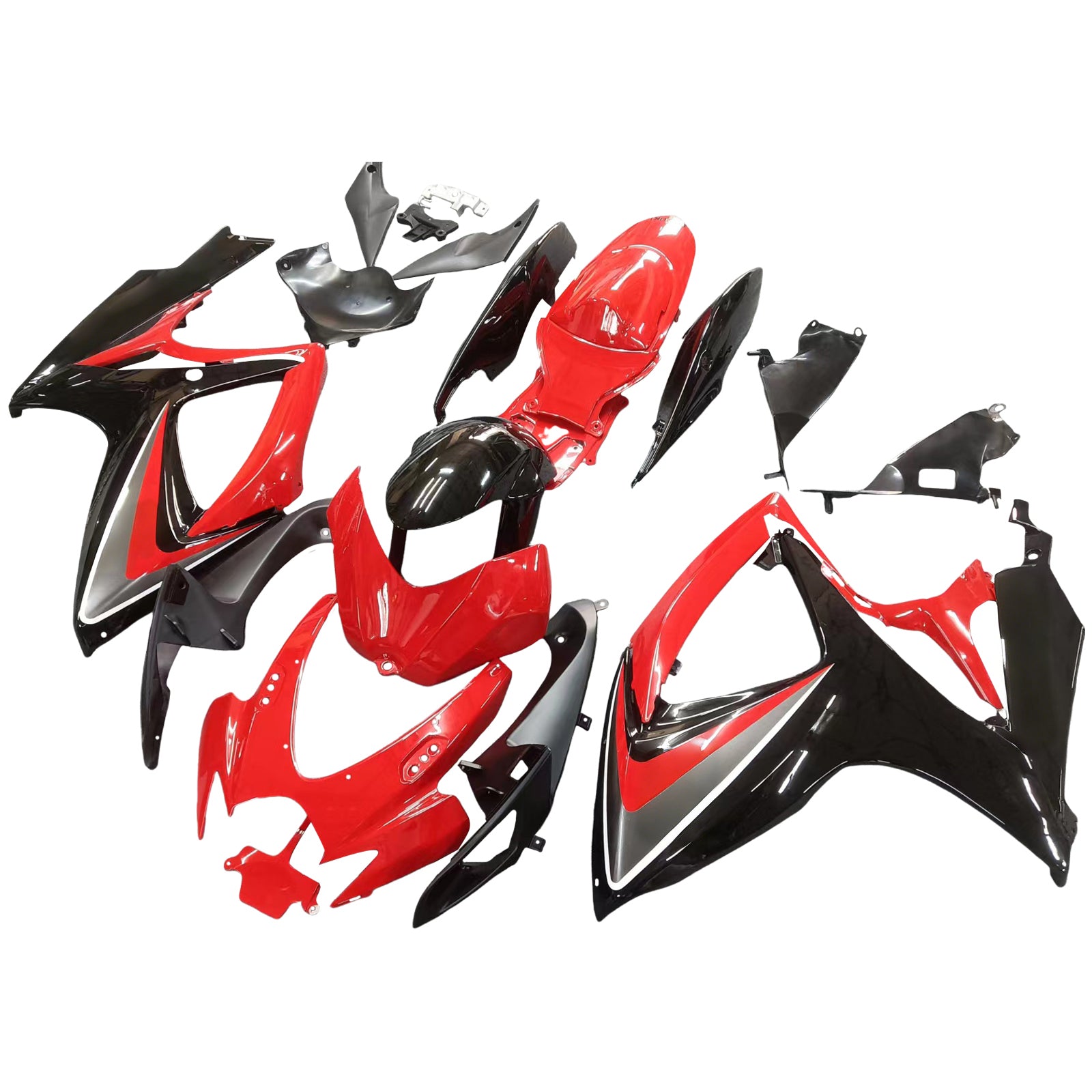 Carénages Amotopart 2006-2007 Suzuki GSXR 600 750 Rouge et Noir GSXR Generic