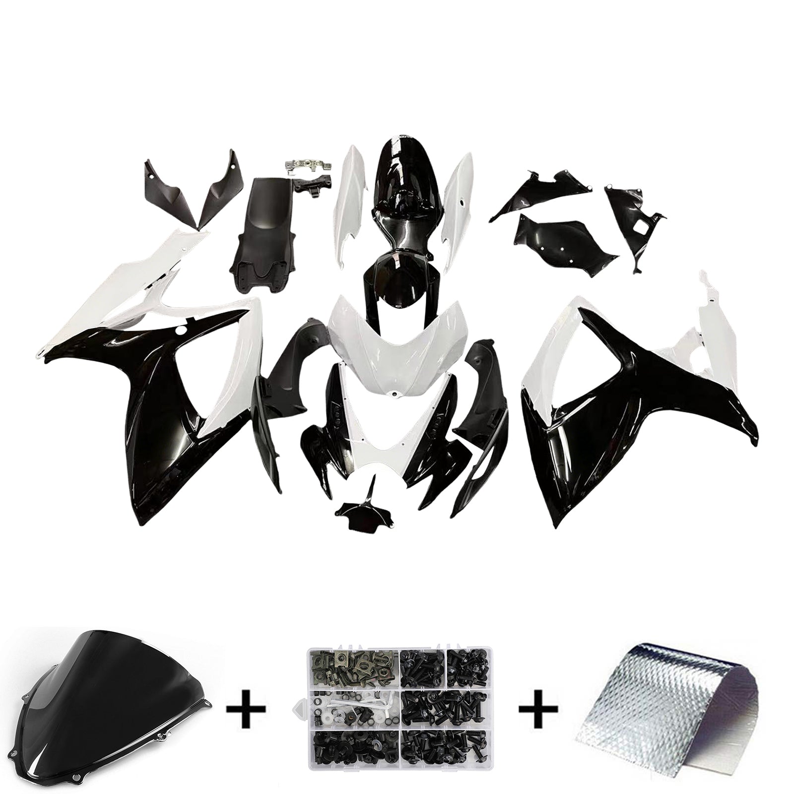 Owiewki Amotopart 2006-2007 Suzuki GSXR 600 750 Black & White GSXR Generic