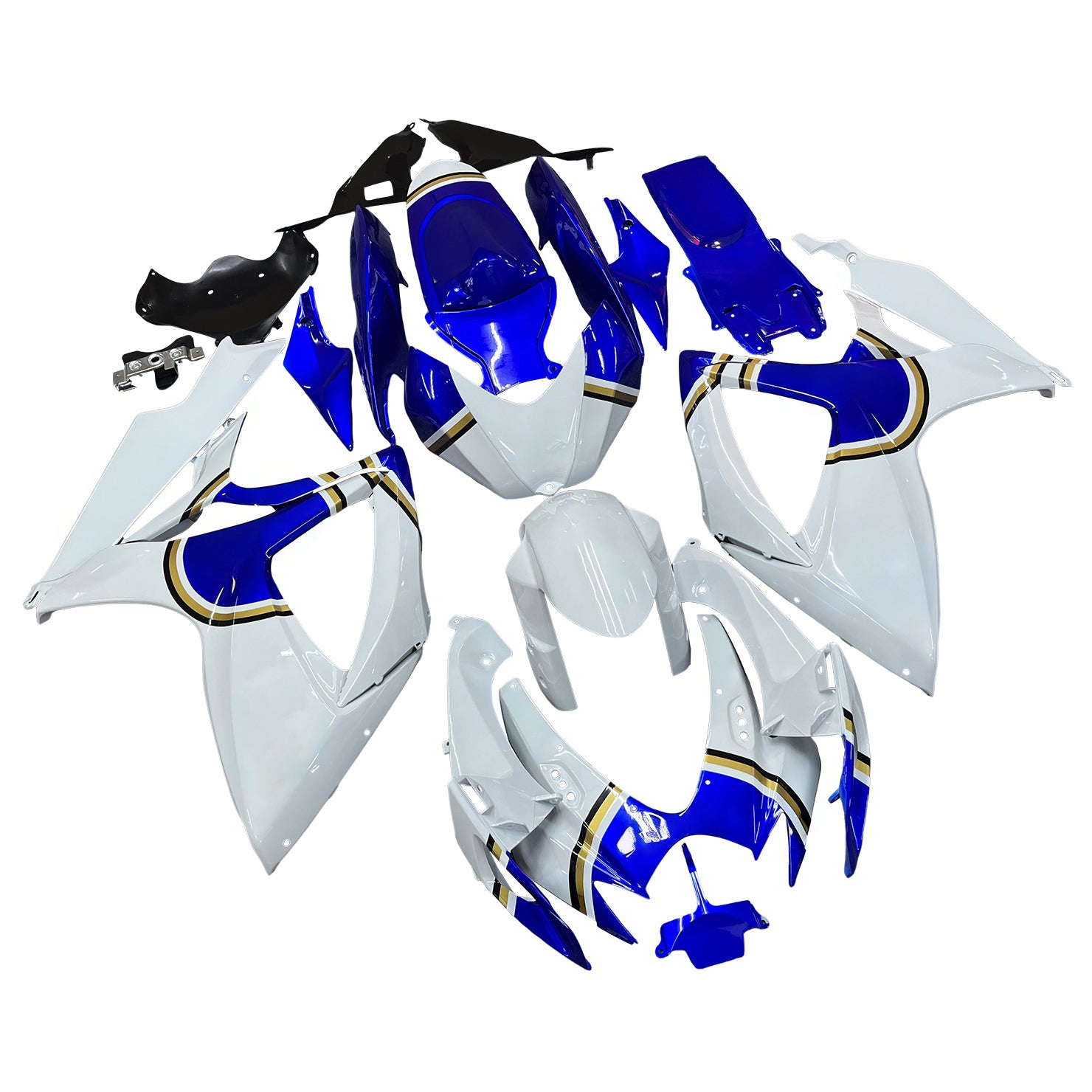 Carénages Amotopart 2006-2007 Suzuki GSXR 600 750 Blanc Bleu Lucky Strike Generic