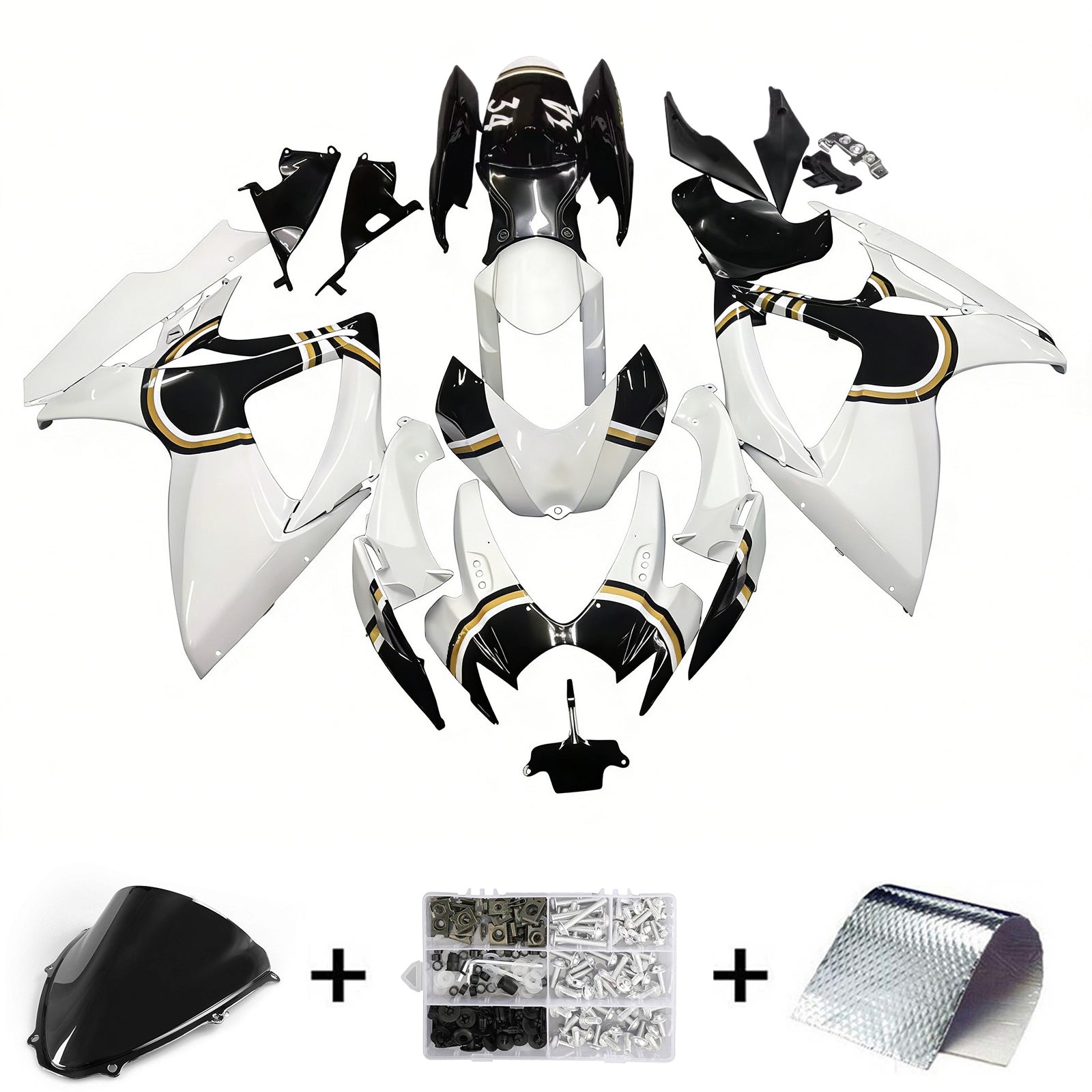 Sobe Amotopart 2006-2007 Suzuki GSXR 600 750 White Black Lucky Strike Generic