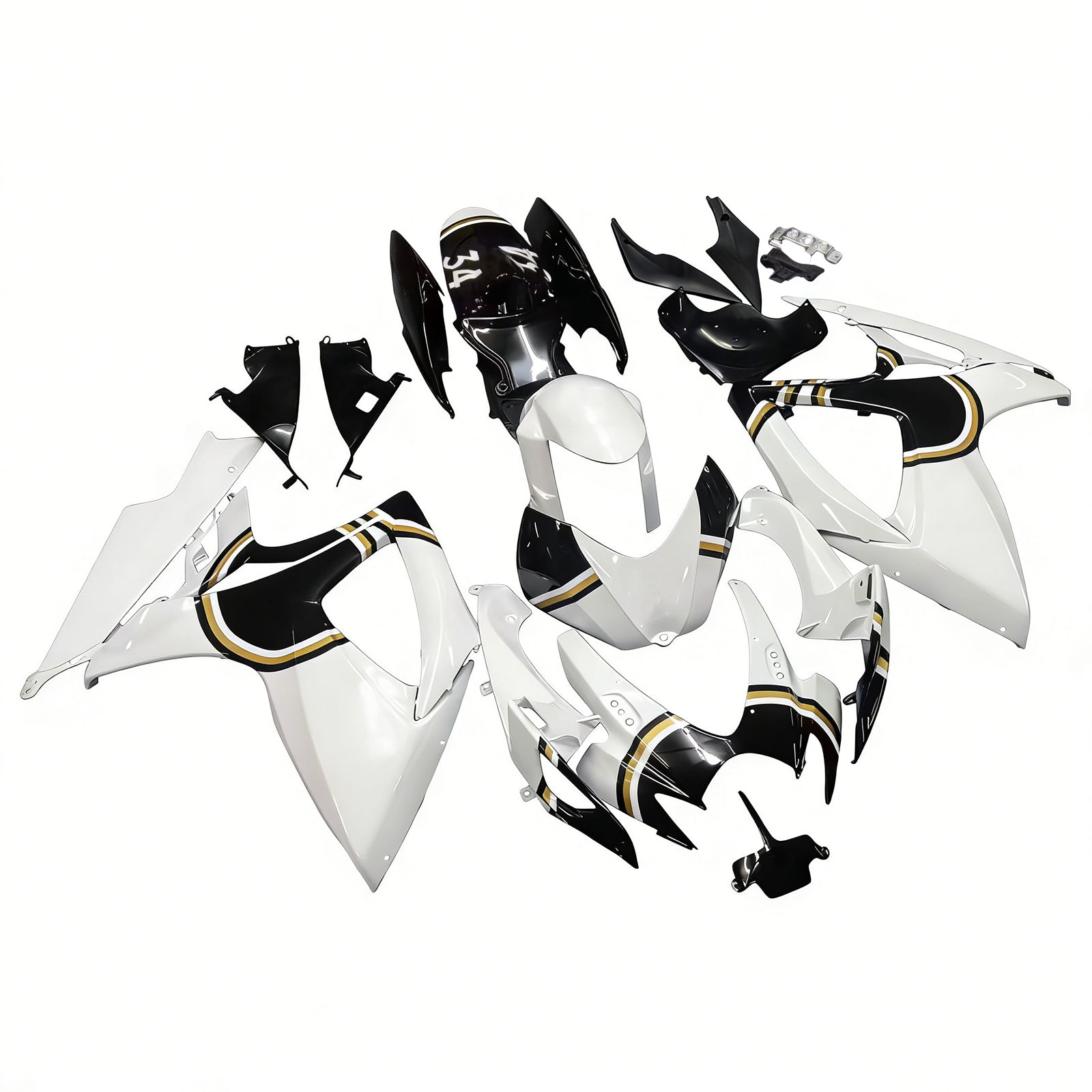 Sobe Amotopart 2006-2007 Suzuki GSXR 600 750 White Black Lucky Strike Generic