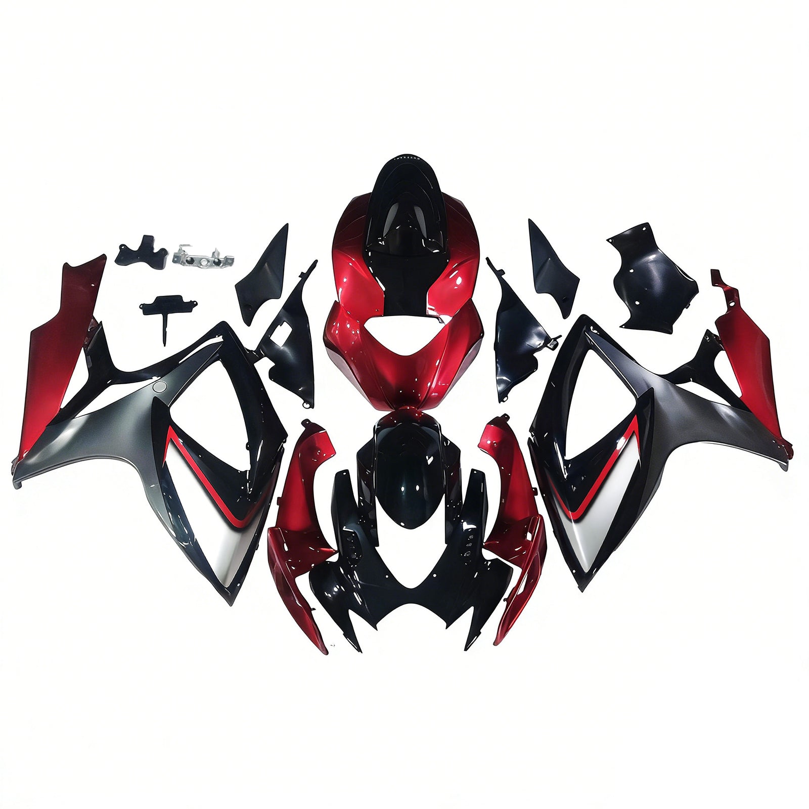 Carénages Amotopart 2006-2007 Suzuki GSXR 600 750 Rouge Argent Noir GSXR Generic