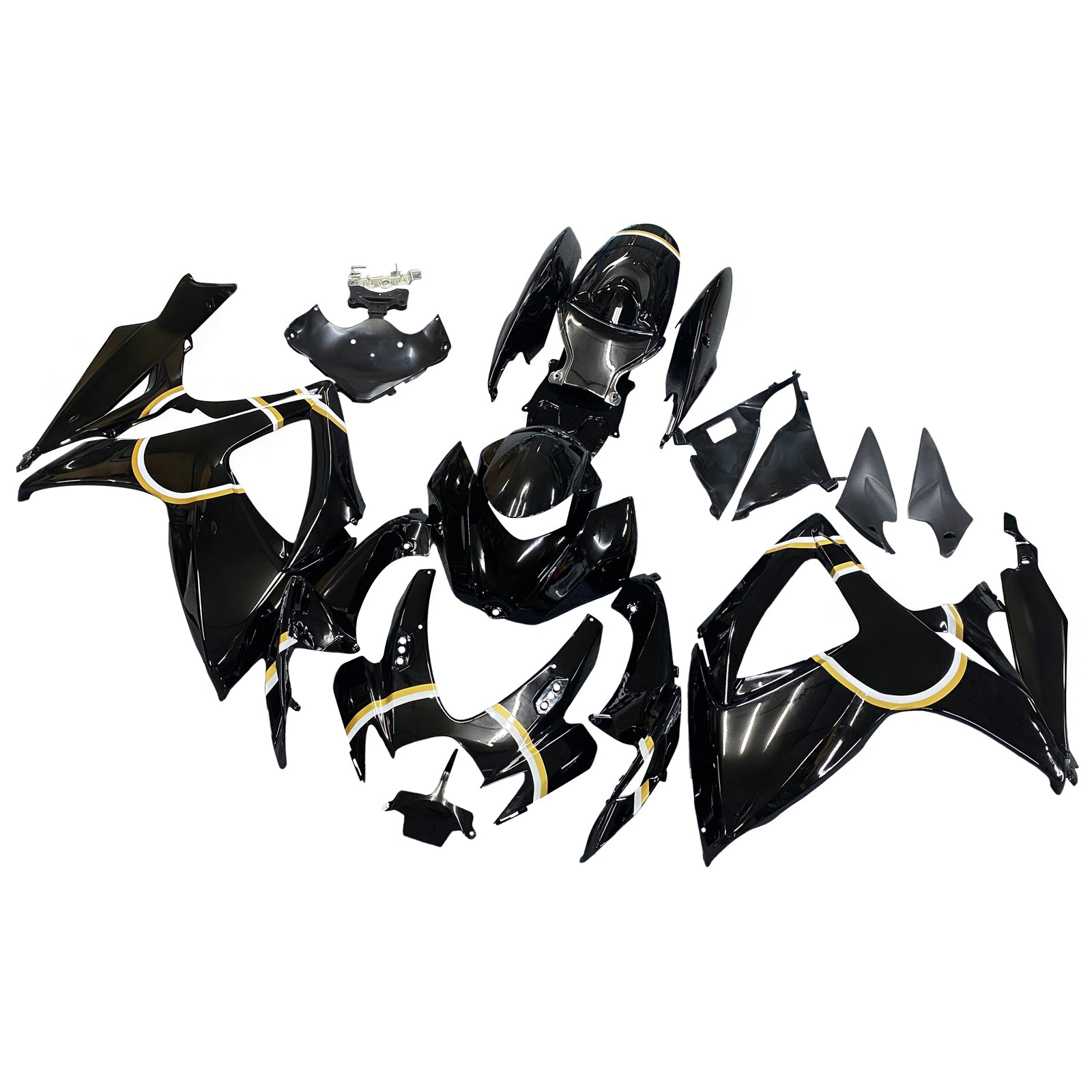 Owiewki Amotopart 2006-2007 Suzuki GSXR 600 750 Czarne Złoto Lucky Strike Generic