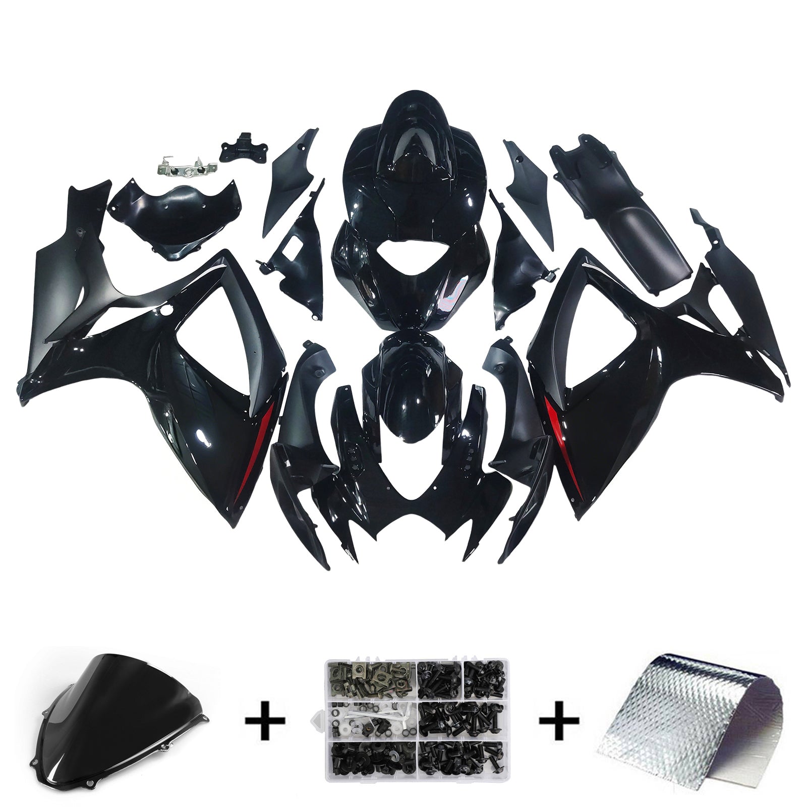 Amotopart Suzuki GSXR 600/750 2006-2007 K6 Kit Carénage Carrosserie Plastique ABS