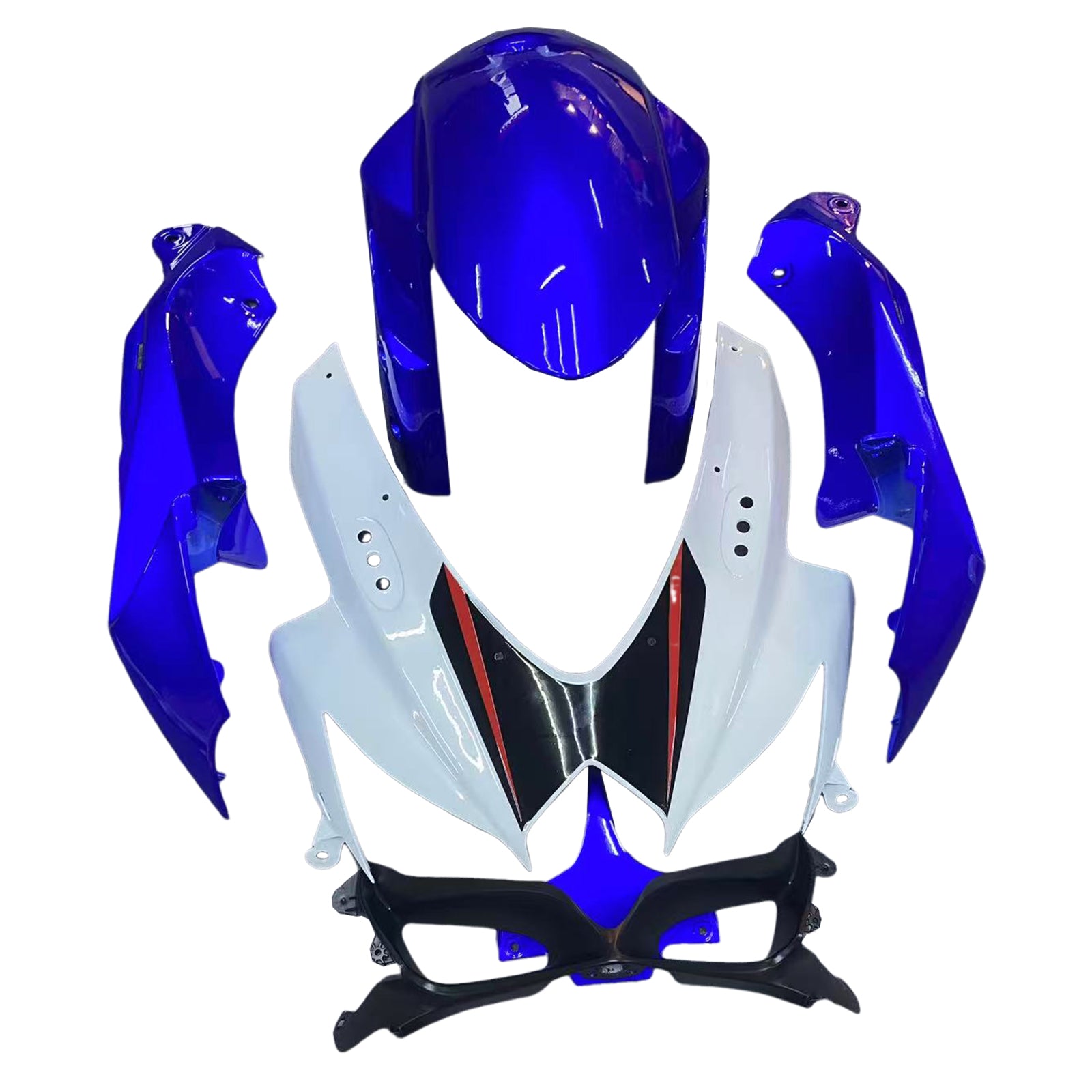 Amotopart Carénages 2008-2010 Suzuki GSXR 600 750 Blanc et Bleu GSXR Generic