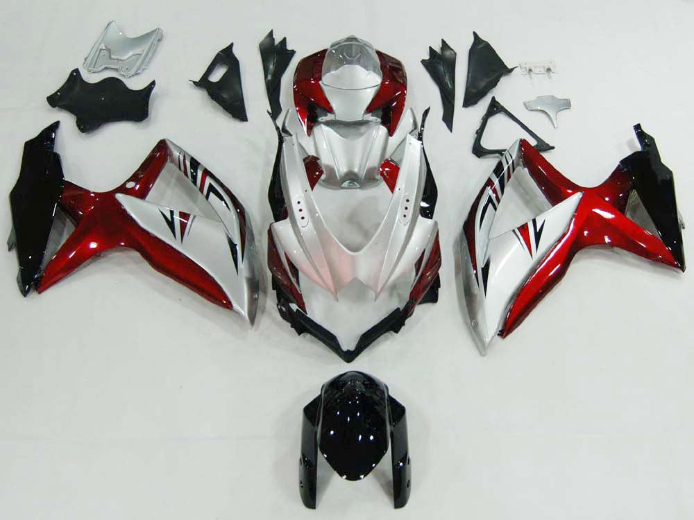 Carénages Amotopart 2008-2010 Suzuki GSXR 600 750 Argent Rouge GSXR Generic
