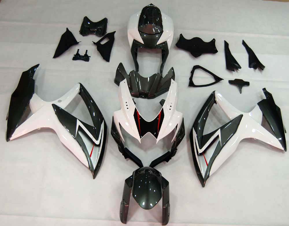 Carénages Amotopart 2008-2010 Suzuki GSXR 600 750 Blanc &amp; Argent GSXR Generic