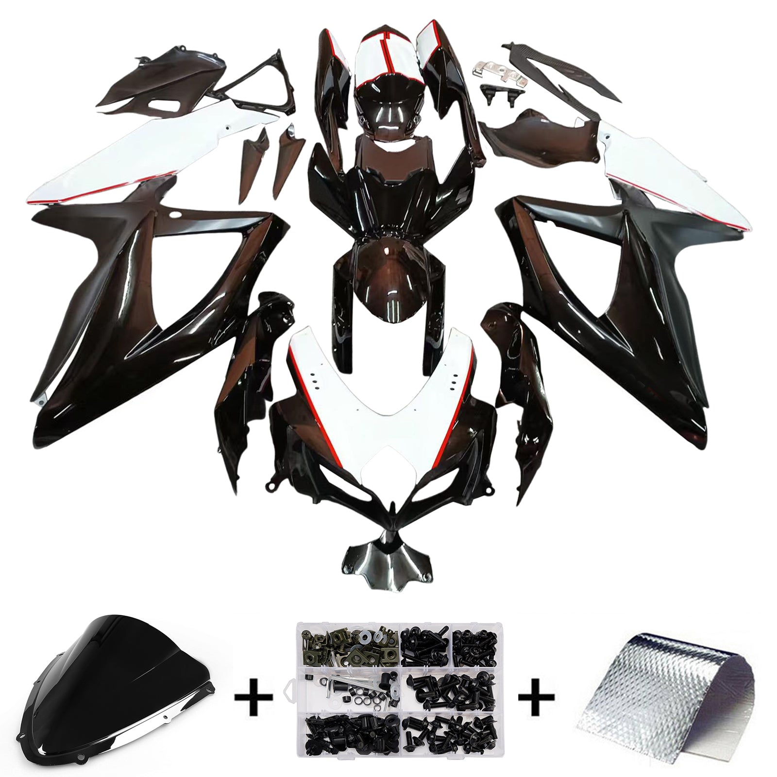 Sobe Amotopart 2008-2010 Suzuki GSXR 600 750 Črno belo gsxr generic