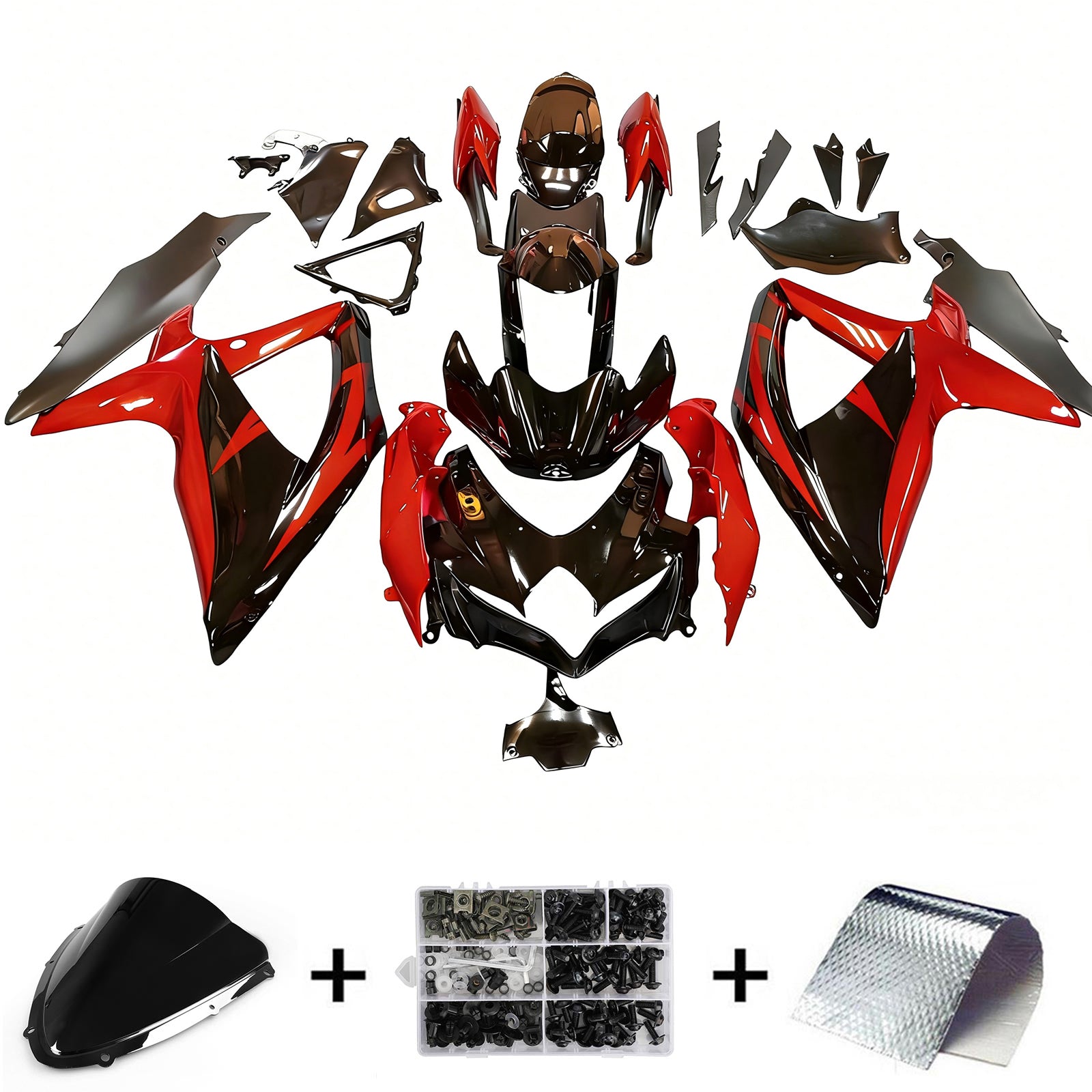 Amotopart Suzuki GSXR 600/750 2008-2010 ABS muovinen korin suojasarja K8