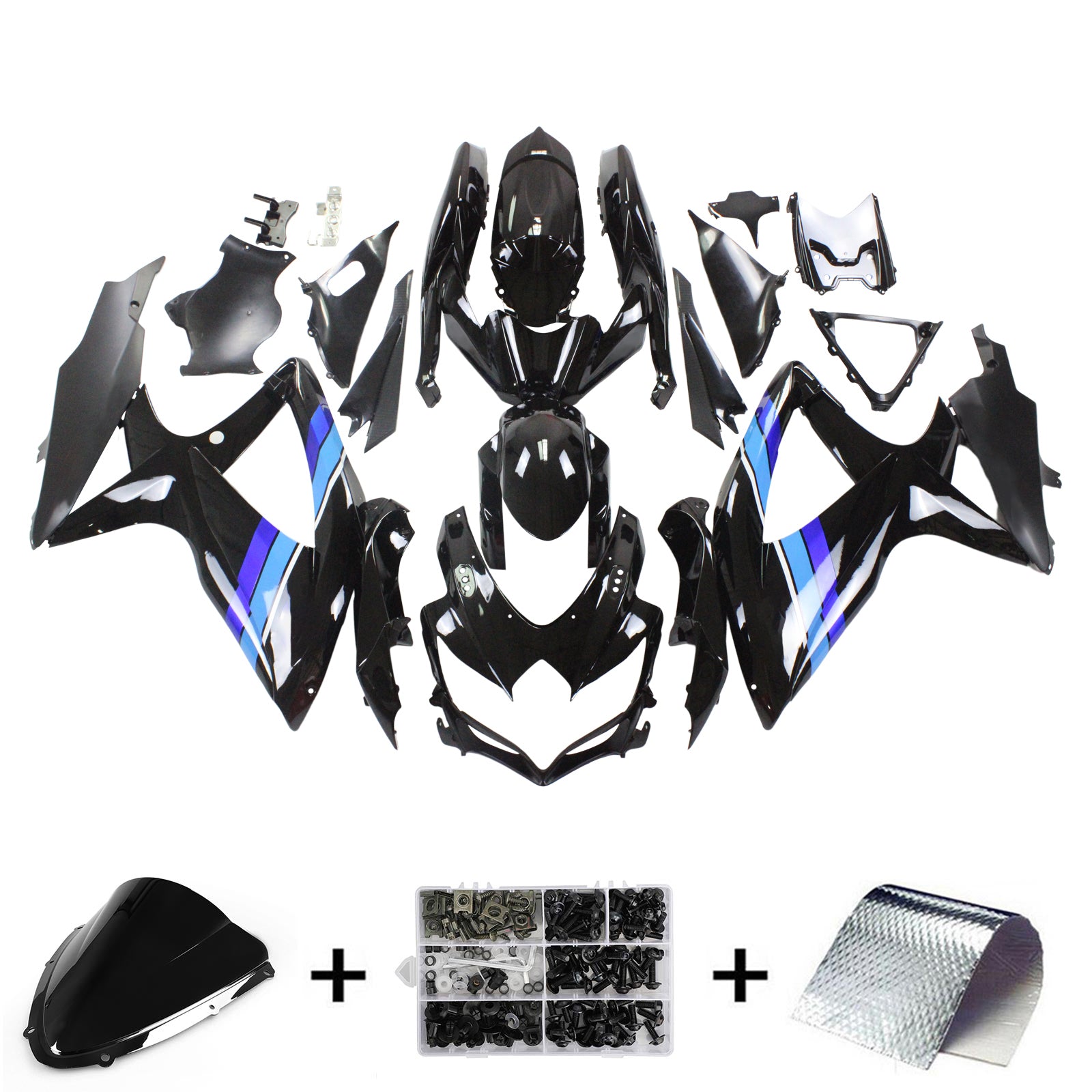 Amotopart Suzuki GSXR 600/750 2008-2010 Kit Plastic Bodest Abs K8