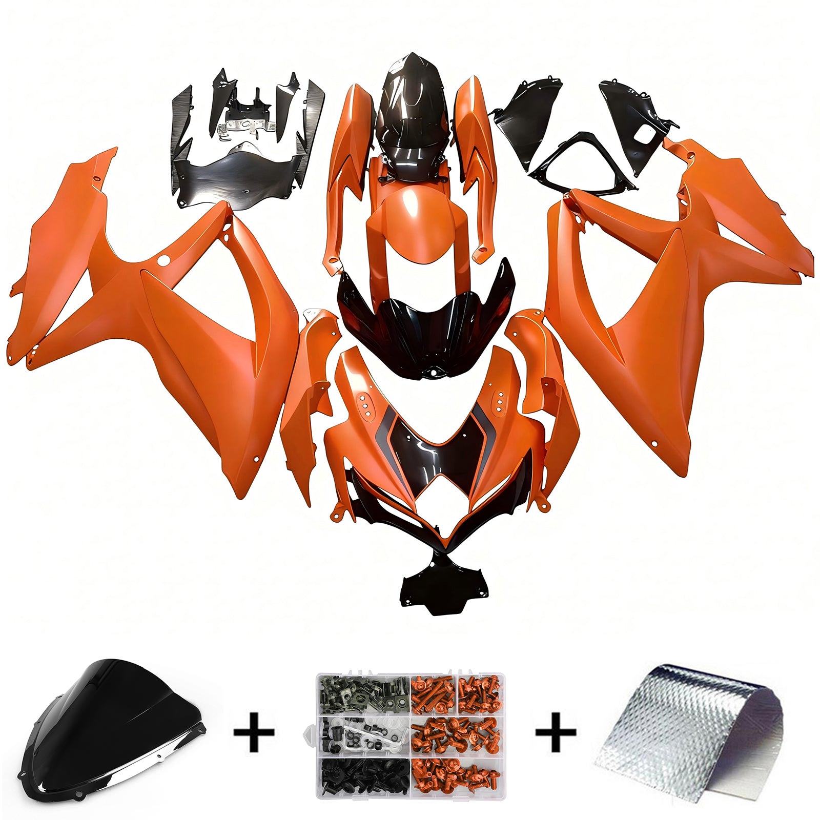 Amotopart Suzuki GSXR 600/750 2008-2010 Kit Carénage Carrosserie Plastique ABS K8