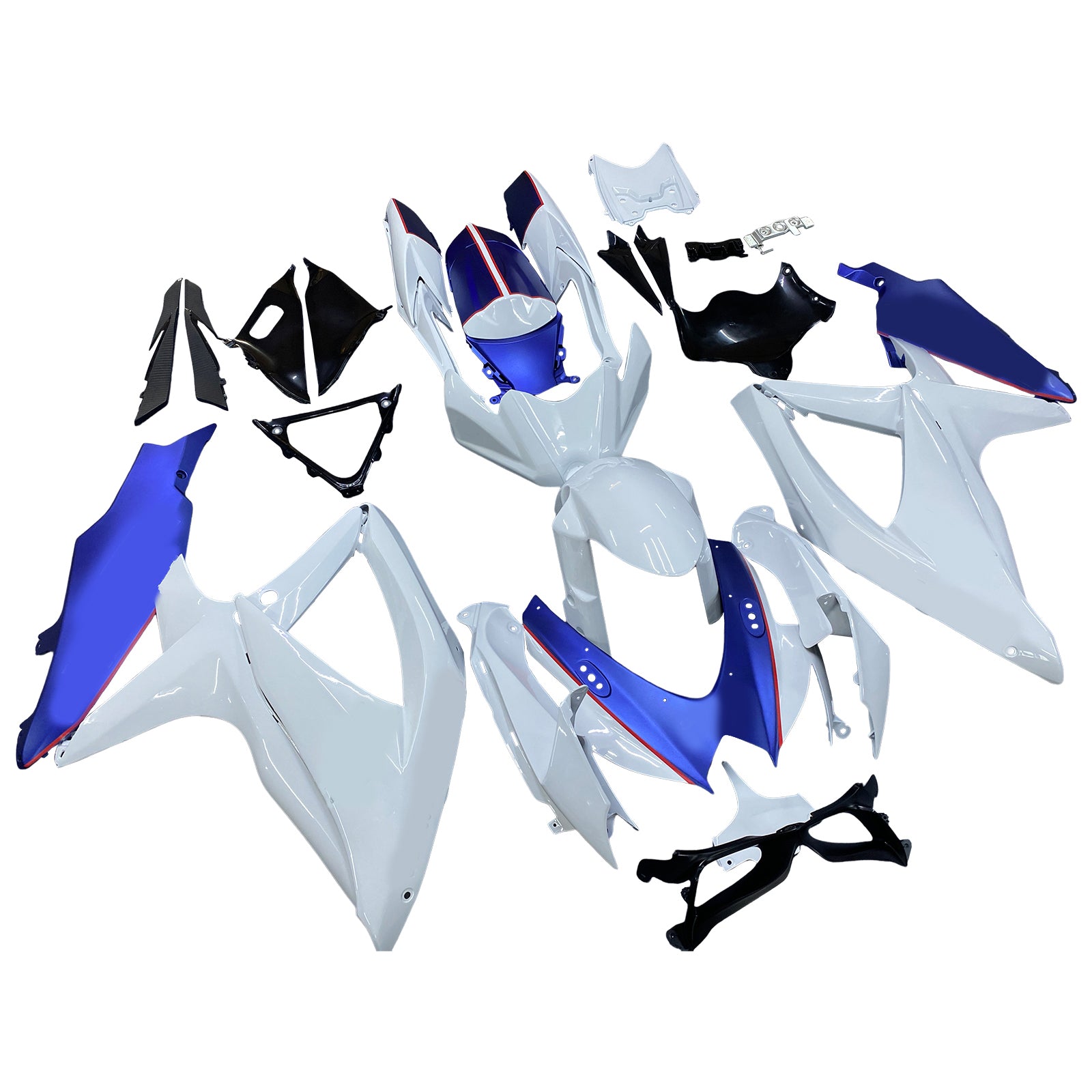 Amotopart Suzuki GSXR 600/750 2008-2010 Kit Carénage Carrosserie Plastique ABS K8