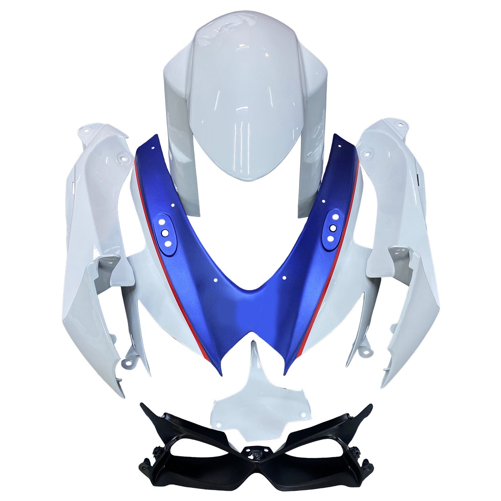 Amotopart Suzuki GSXR 600/750 2008-2010 Kit Carénage Carrosserie Plastique ABS K8