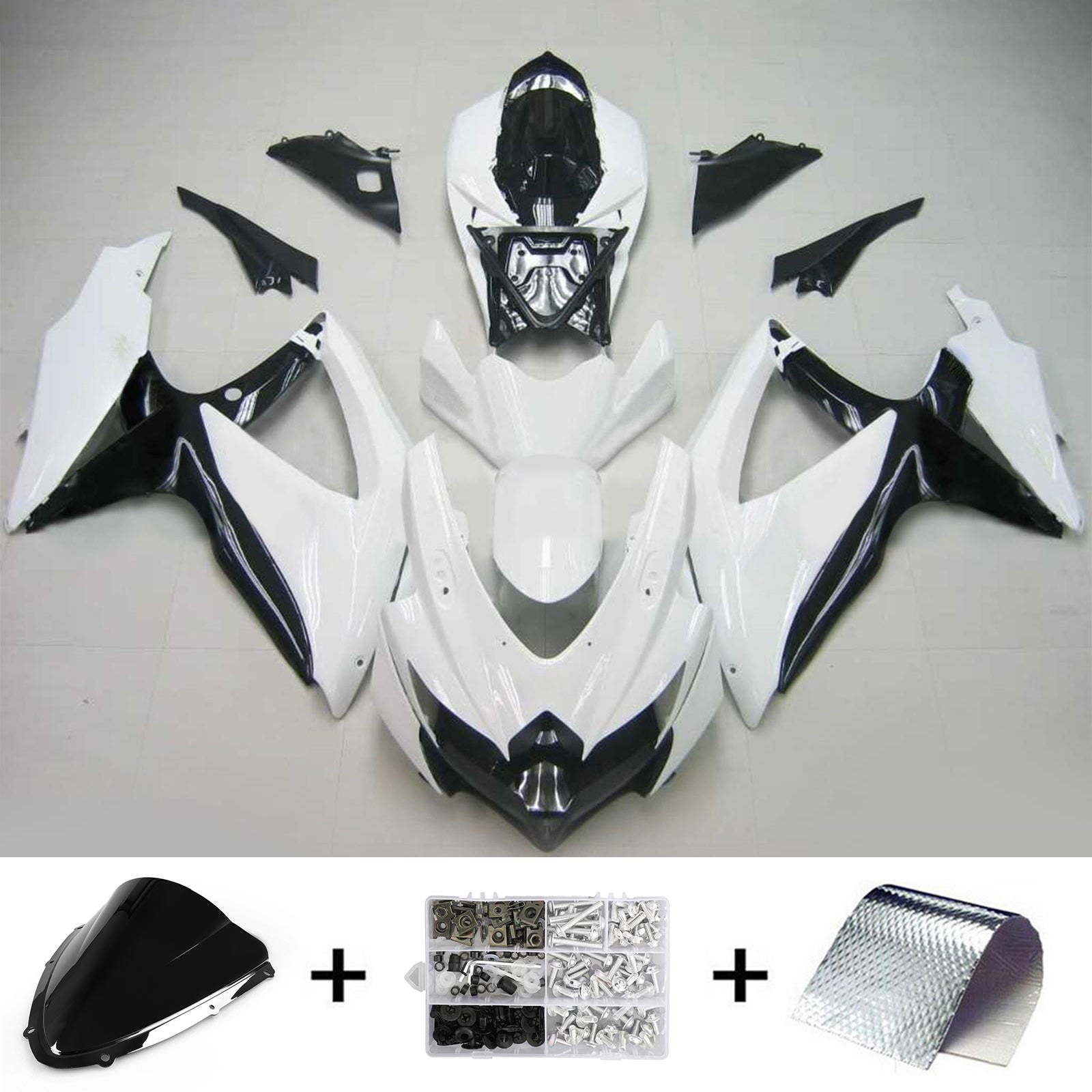 Amotopart Suzuki GSXR 600/750 2008-2010 Kit Carénage Carrosserie Plastique ABS K8