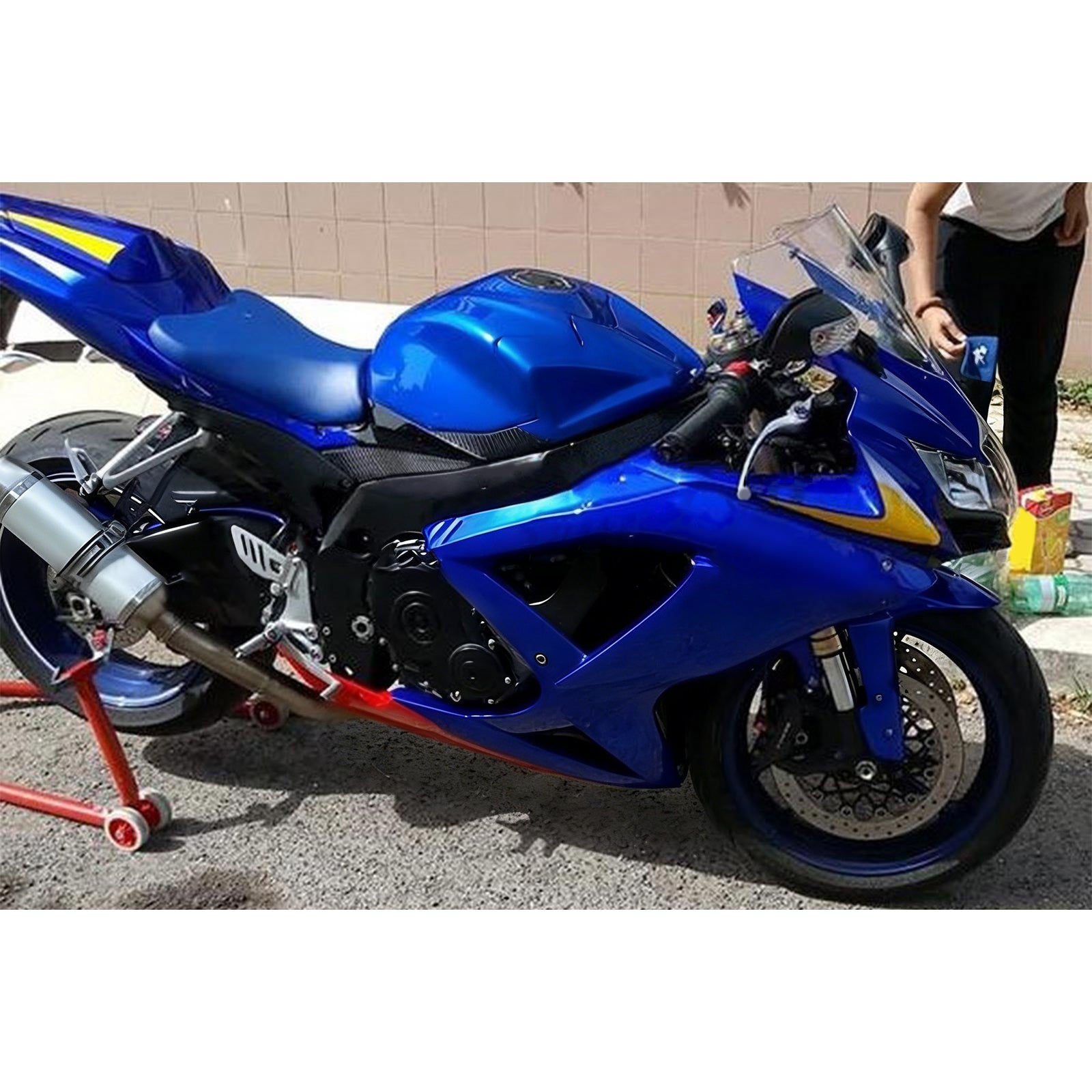Amotopart Suzuki GSXR 600/750 2008-2010 Kit Carénage Carrosserie Plastique ABS K8