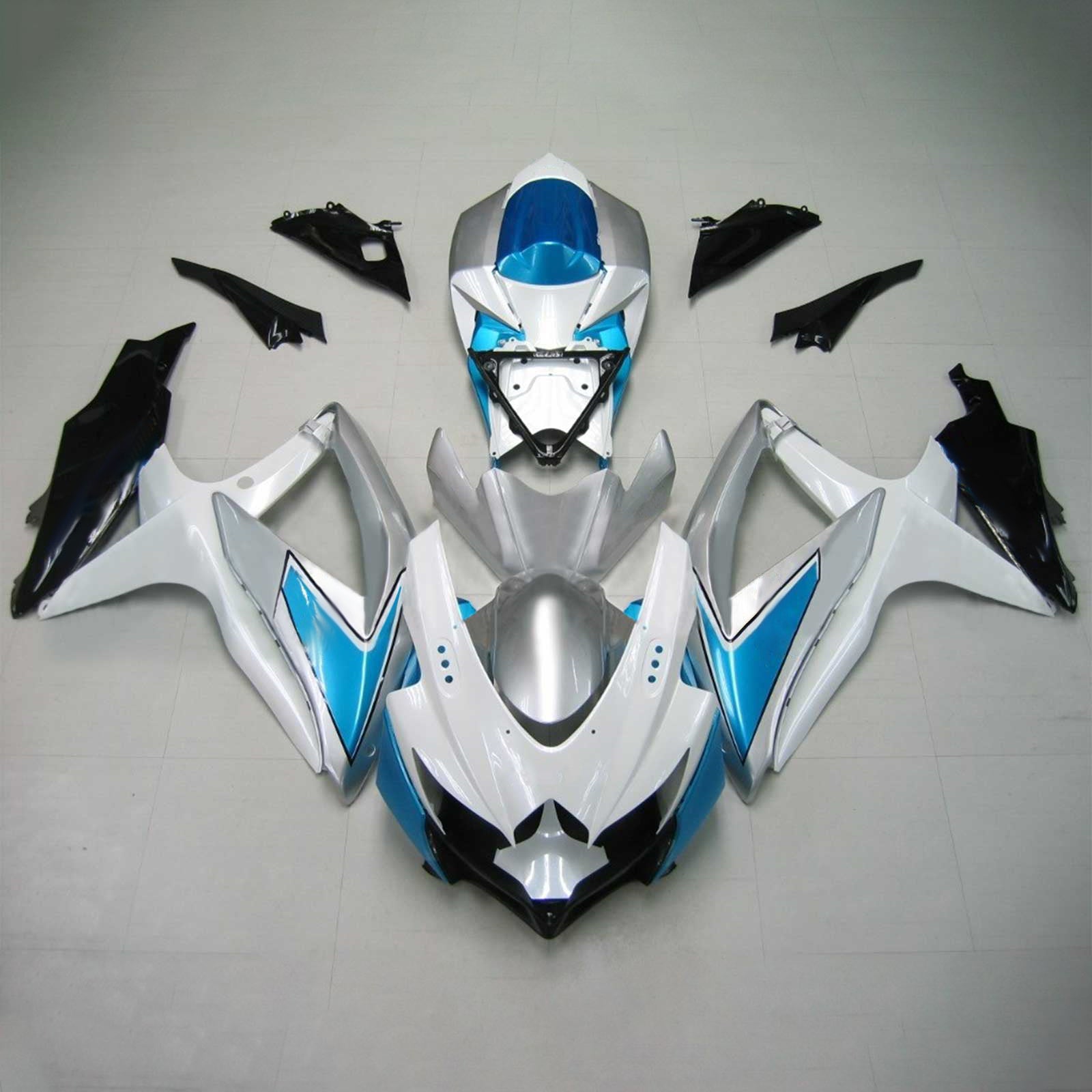 Amotopart Suzuki GSXR 600/750 2008-2010 Kit Carénage Carrosserie Plastique ABS K8