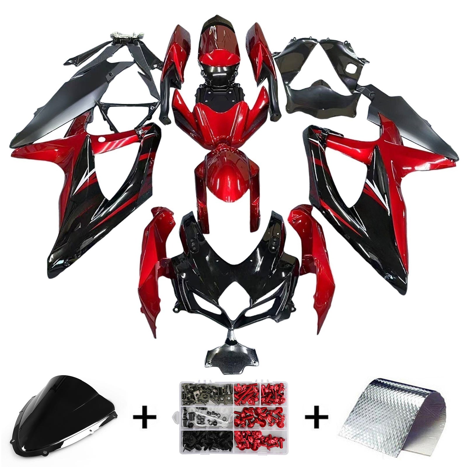 Amotopart Suzuki GSXR 600/750 2008-2010 Kit Carénage Carrosserie Plastique ABS K8