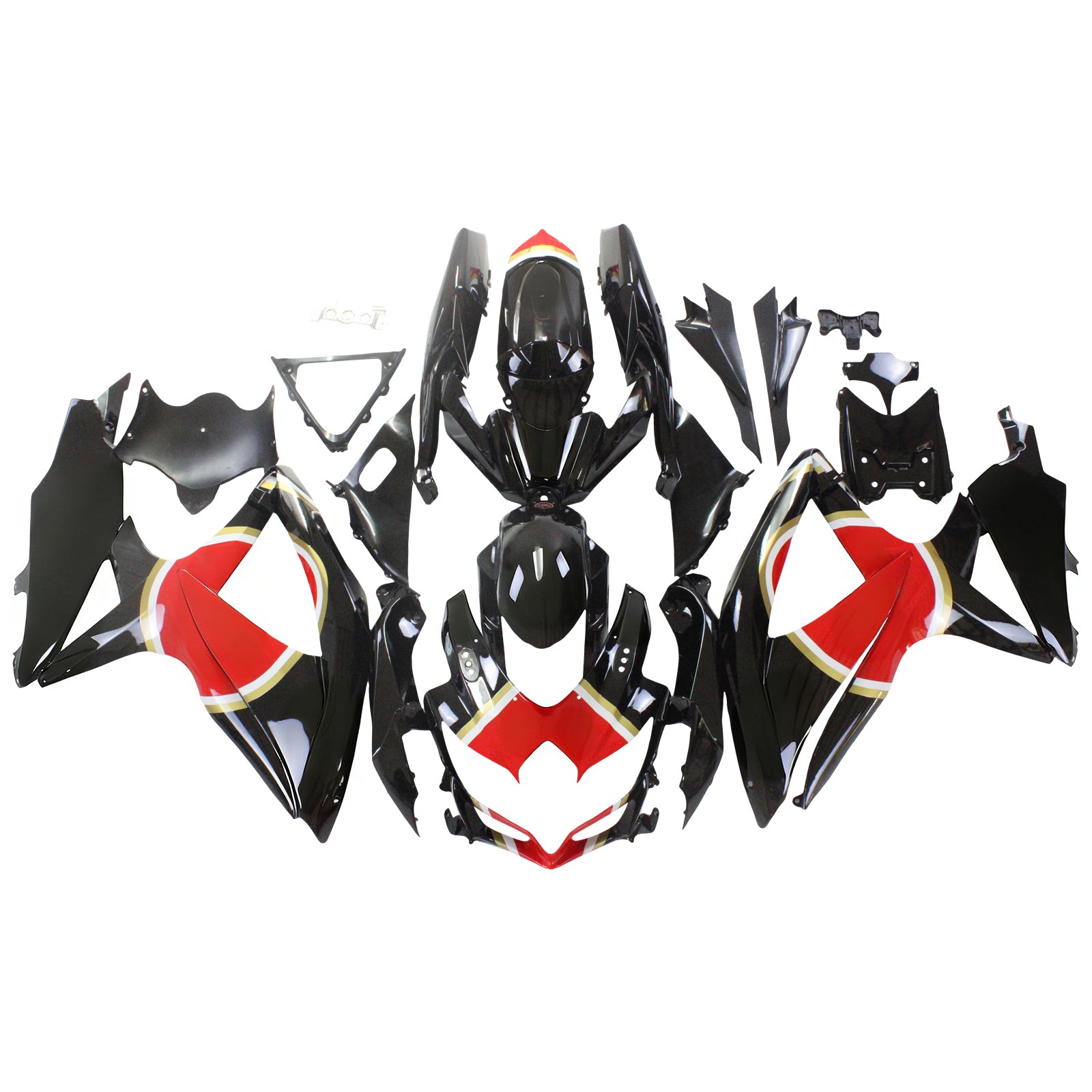 Amotopart Suzuki GSXR 600/750 2008-2010 Kit Carénage Carrosserie Plastique ABS K8