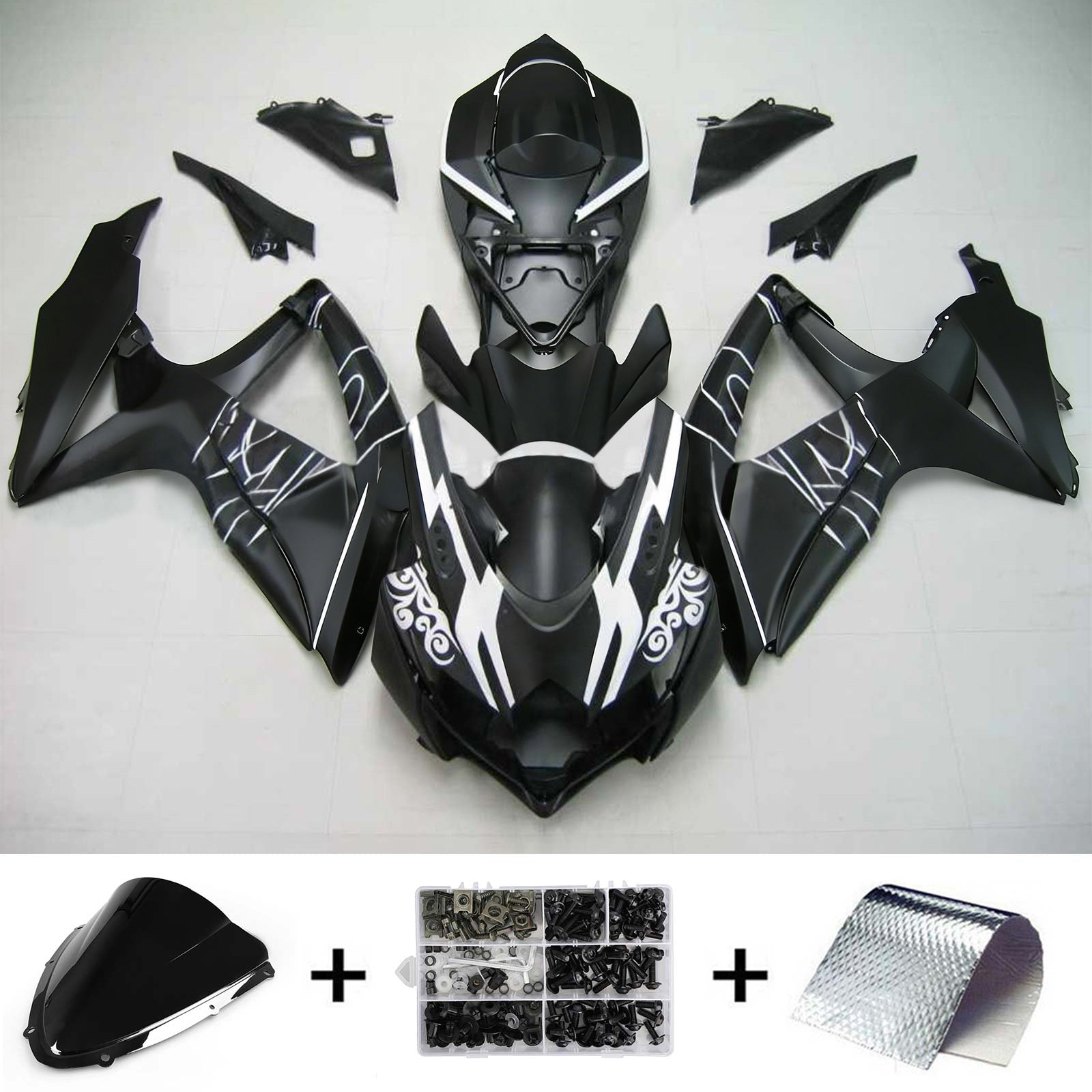 Kit de carénage par injection , carrosserie en plastique ABS Pour Suzuki GSXR 600/750 2008-2010 K8