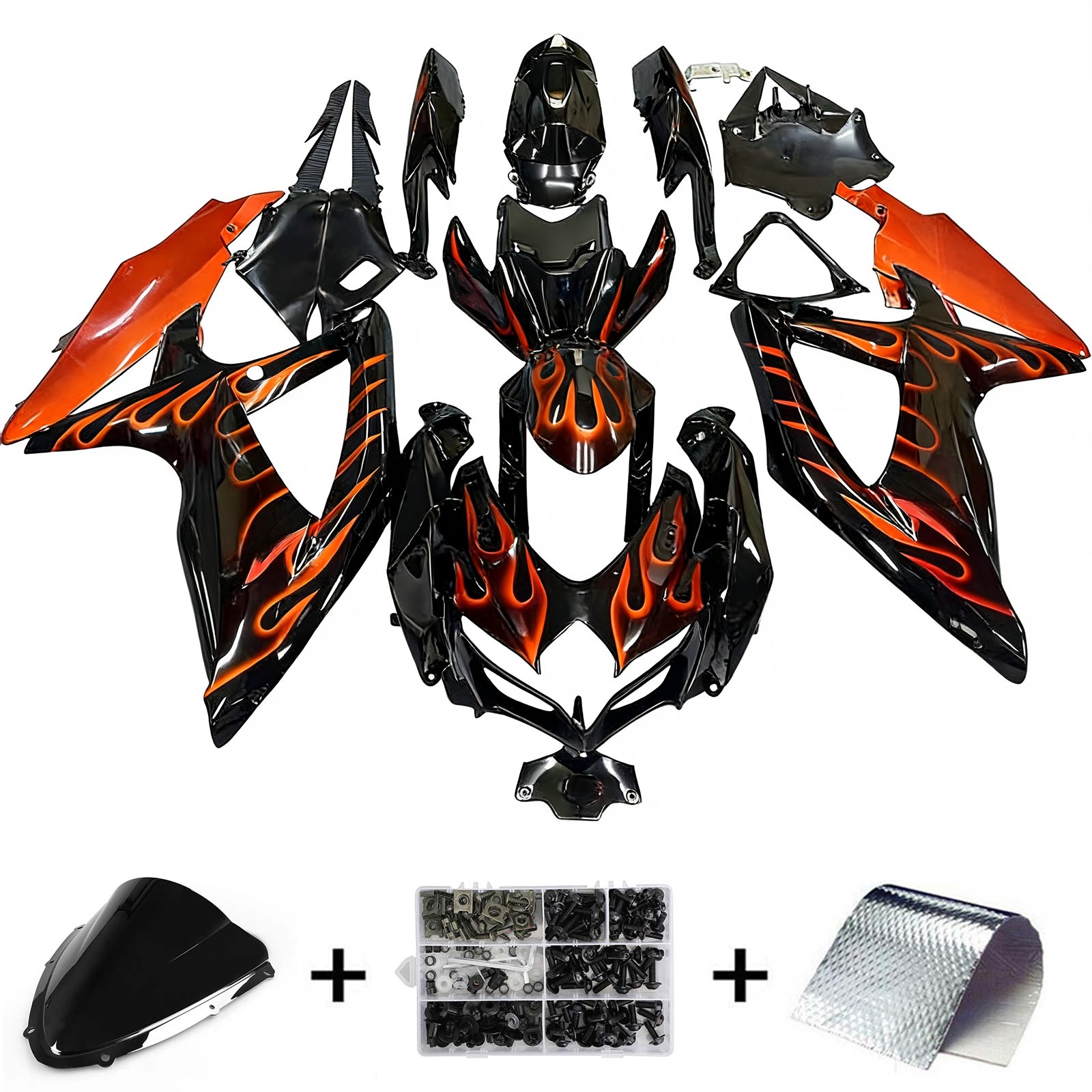 Amotopart Suzuki GSXR 600/750 2008-2010 Kit Carénage Carrosserie Plastique ABS K8