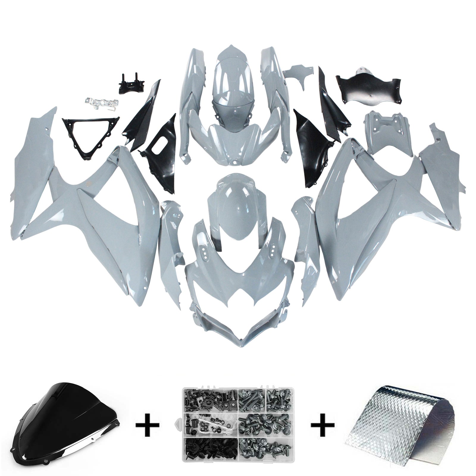 Amotopart Suzuki GSXR 600/750 2008-2010 Kit Carénage Carrosserie Plastique ABS K8