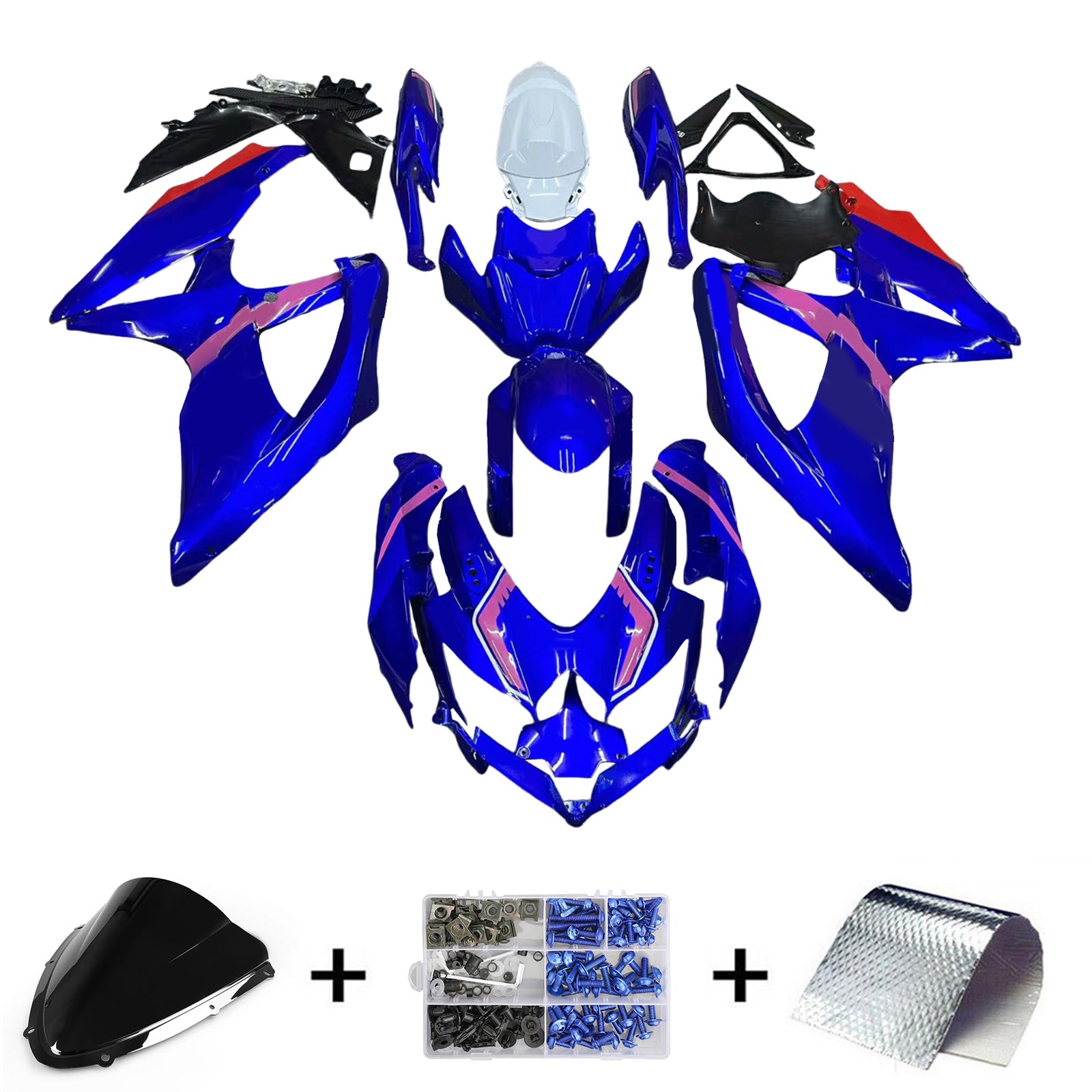 Amotopart Suzuki GSXR 600/750 2008-2010 Kit Carénage Carrosserie Plastique ABS K8