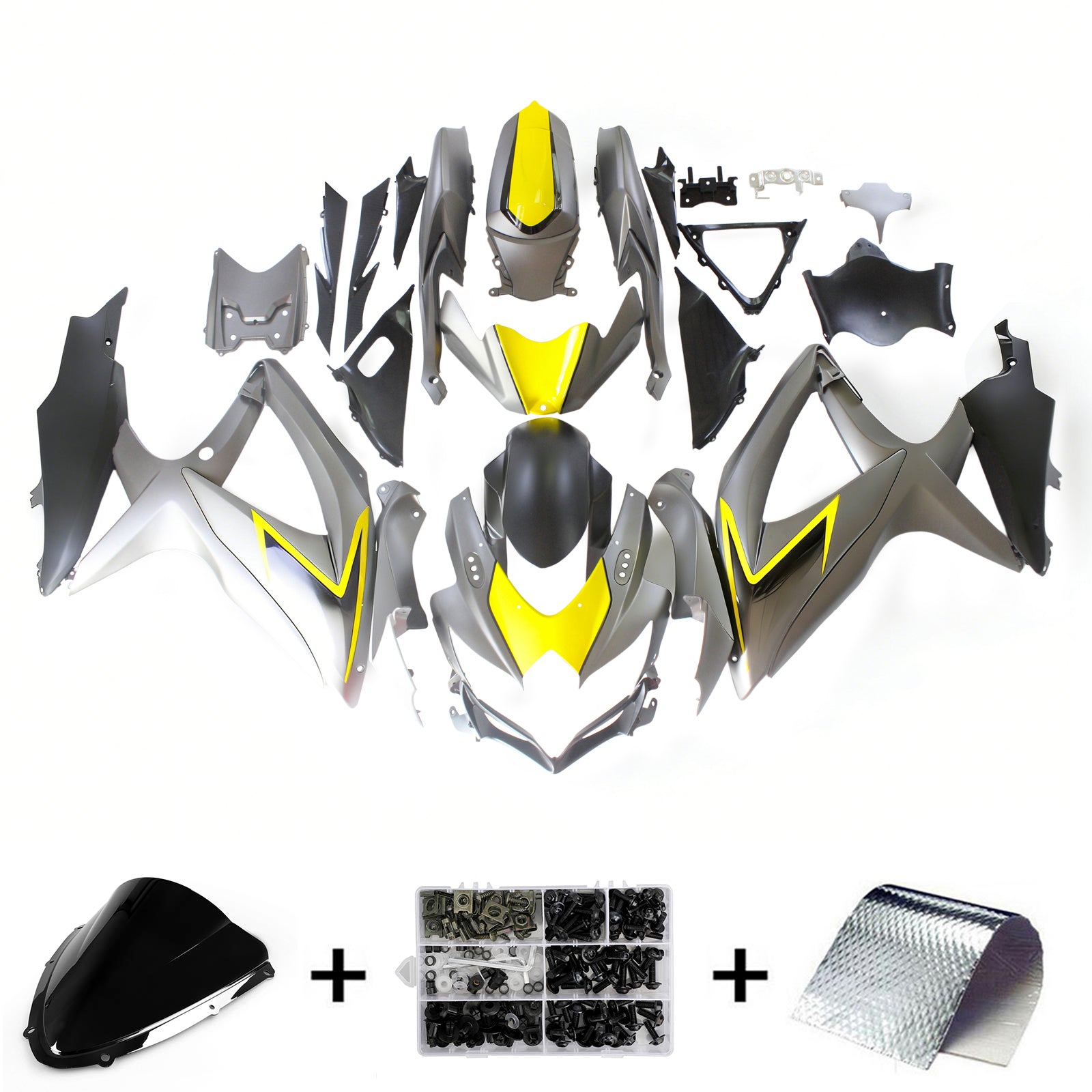 Amotopart Suzuki GSXR 600/750 2008-2010 Kit Carénage Carrosserie Plastique ABS