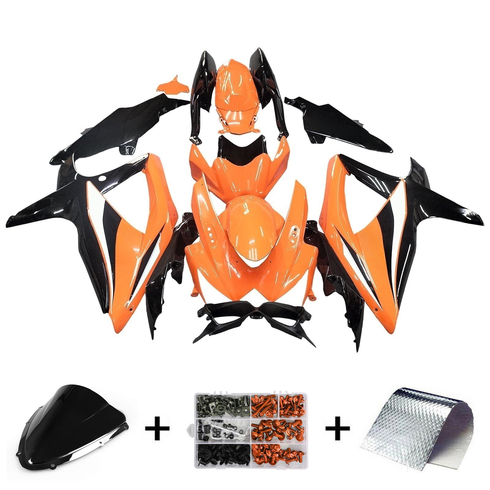 Amotopart Suzuki GSXR 600/750 2008-2010 Kit Carénage Carrosserie Plastique ABS K8