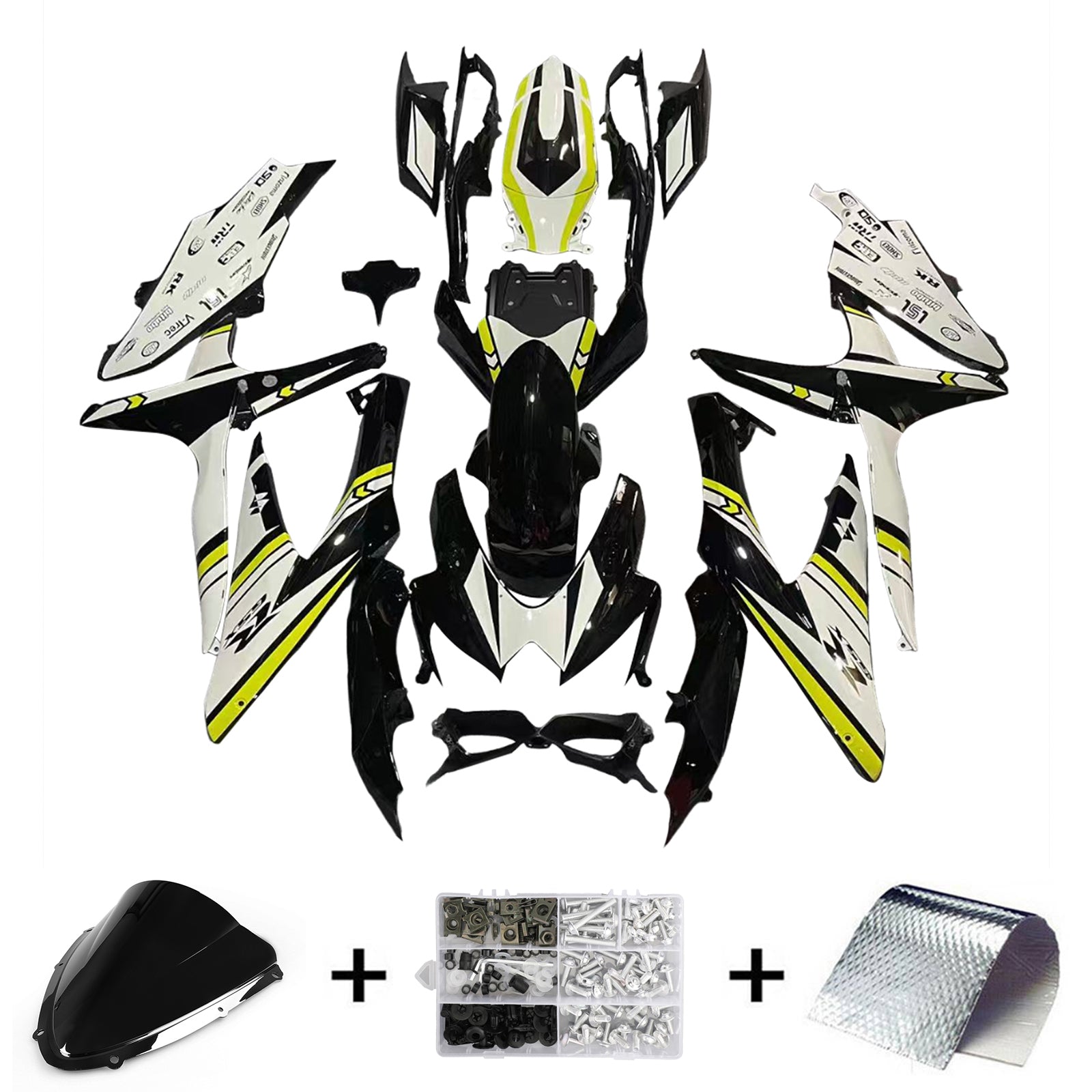 Amotopart Suzuki GSXR 600/750 2008-2010 K8 Kit carena carrozzeria in plastica ABS