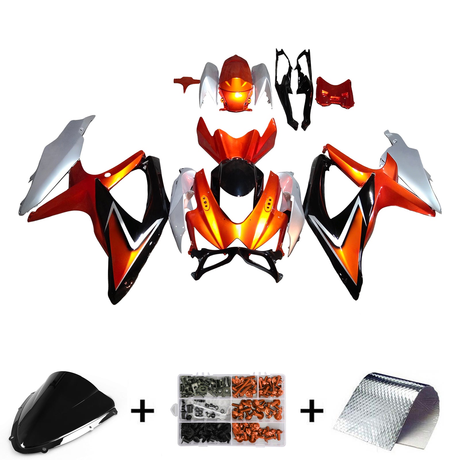 Kit carena iniezione Suzuki GSXR 600/750 K8 2008-2010 Carrozzeria in plastica ABS