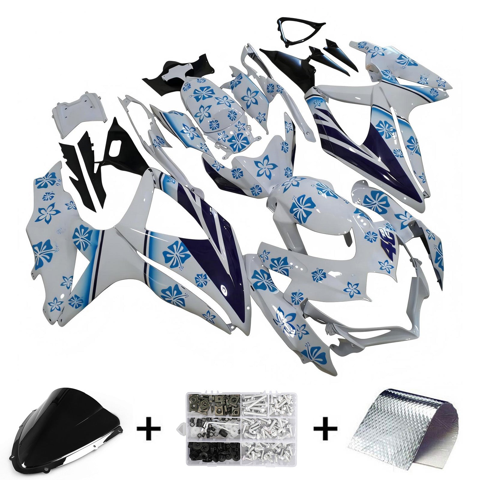 2008-2010 Suzuki GSXR 600/750 K8 Kit de carénage d'injection carrosserie plastique ABS