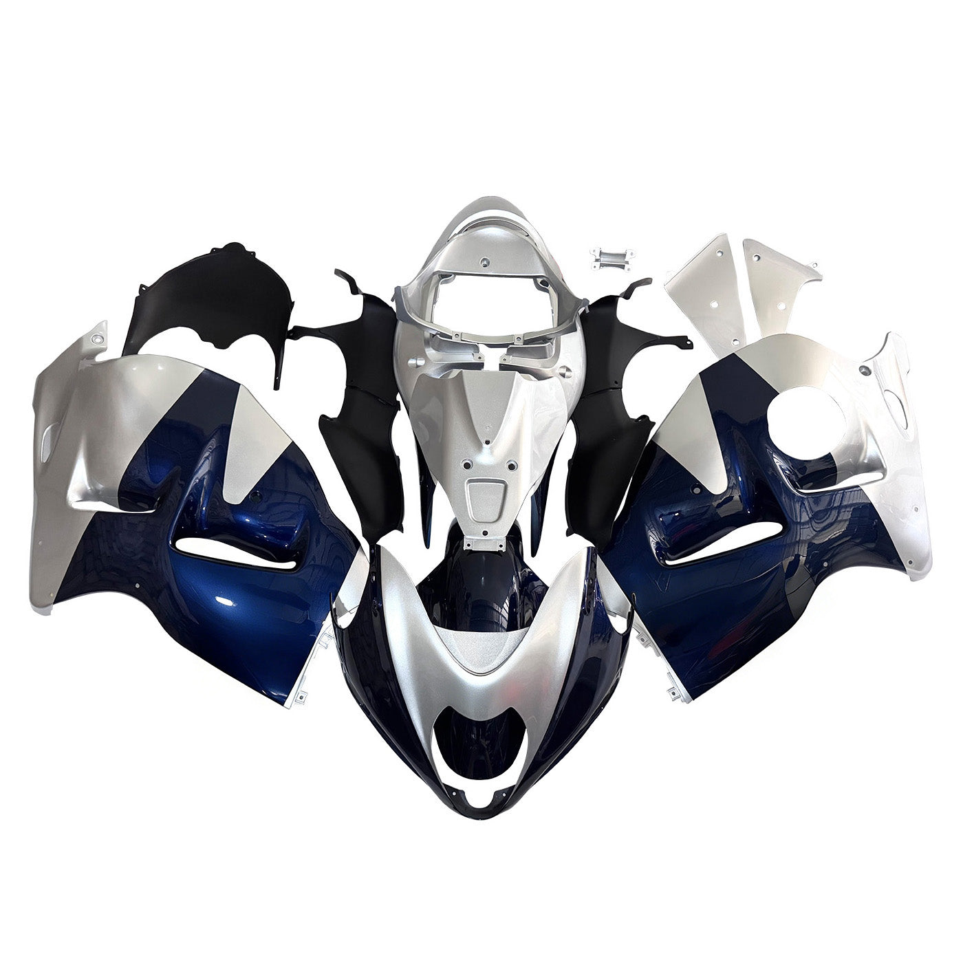Carene Amotopart 1999-2007 Suzuki GSX1300 Hayabusa Blu e Argento Hayabusa Generico
