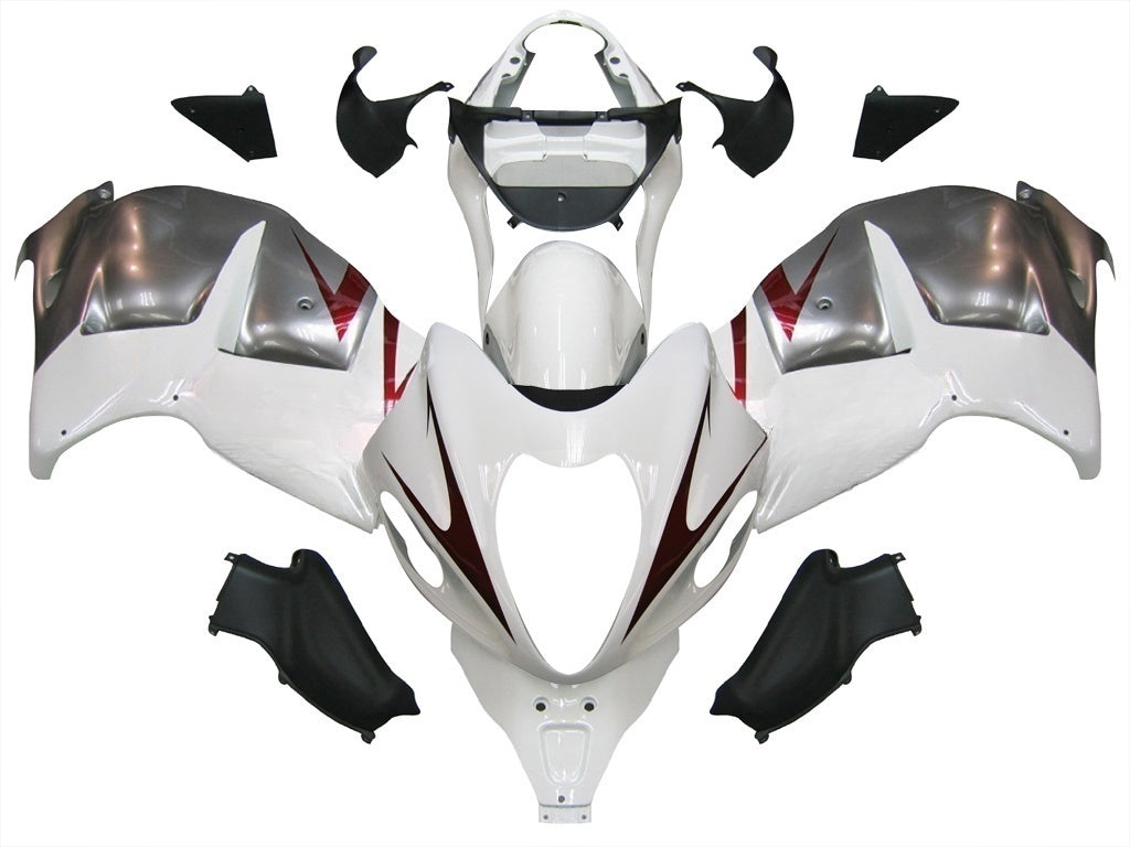 Carénages Amotopart 1999-2007 Suzuki GSX1300 Hayabusa Blanc &amp; Argent Hayabusa Generic
