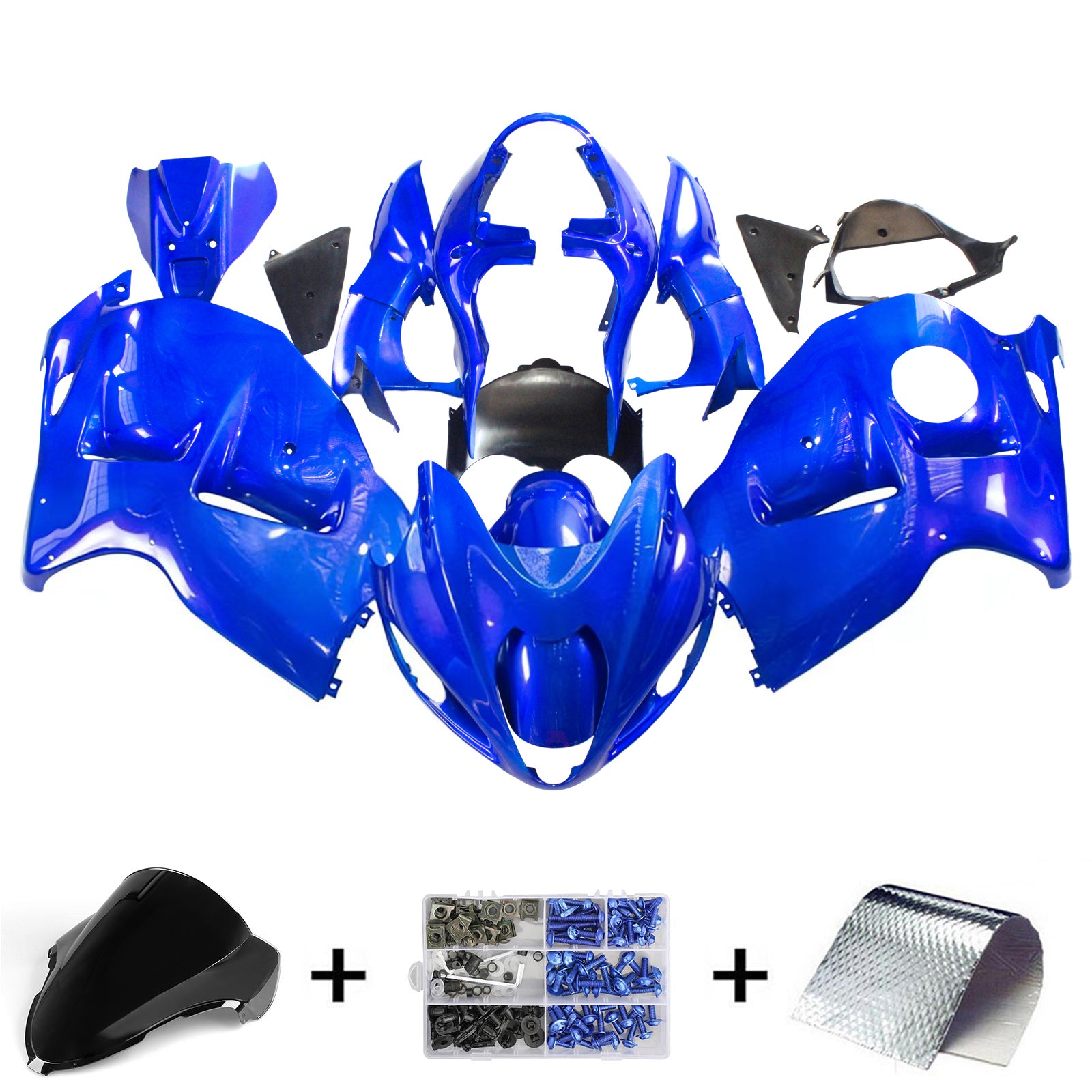 Amotopart Suzuki Hayabusa GSXR1300 1999-2007 Kit Carénage Carrosserie Plastique ABS
