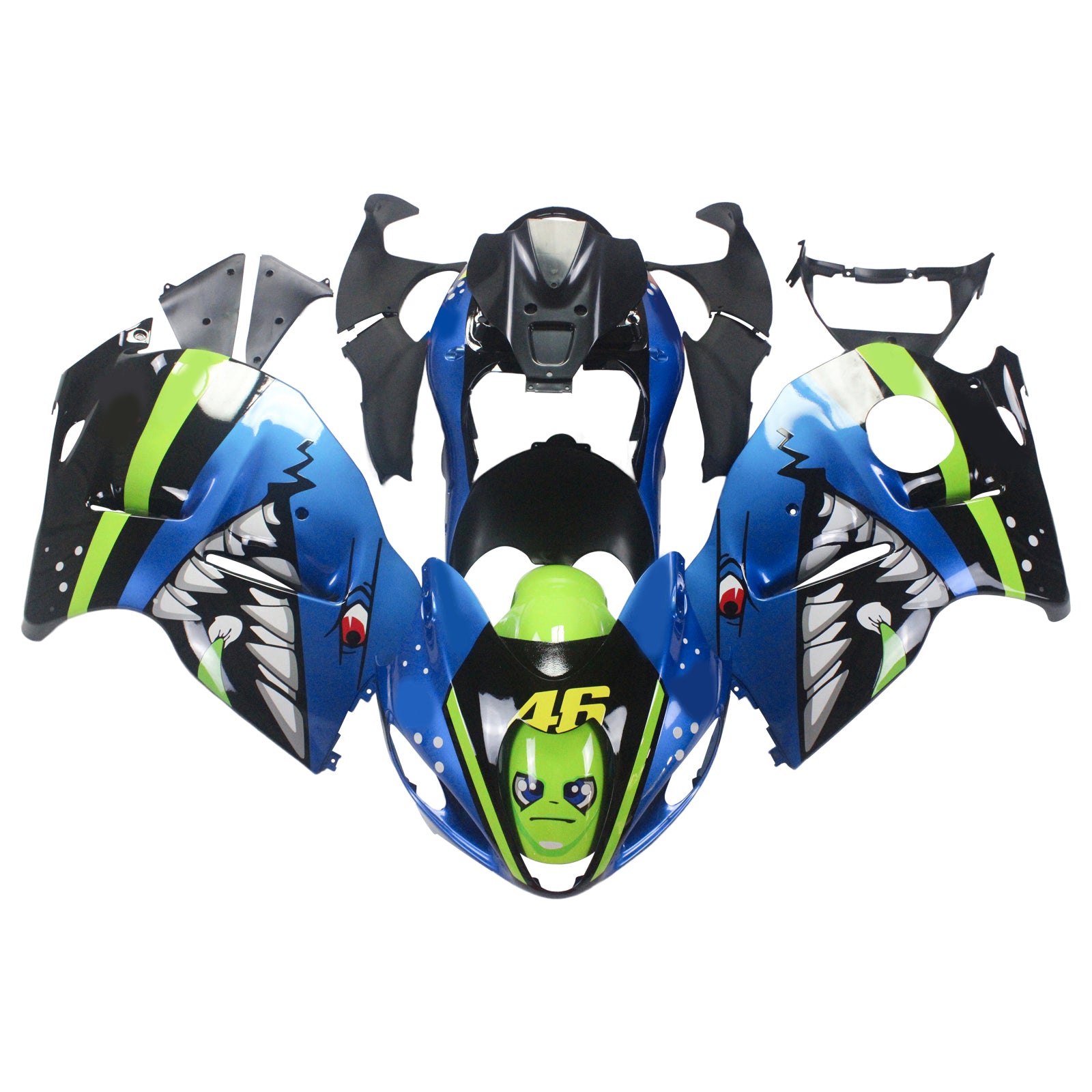 Amotopart Suzuki Hayabusa GSXR1300 1999-2007 Kit carena carrozzeria in plastica ABS