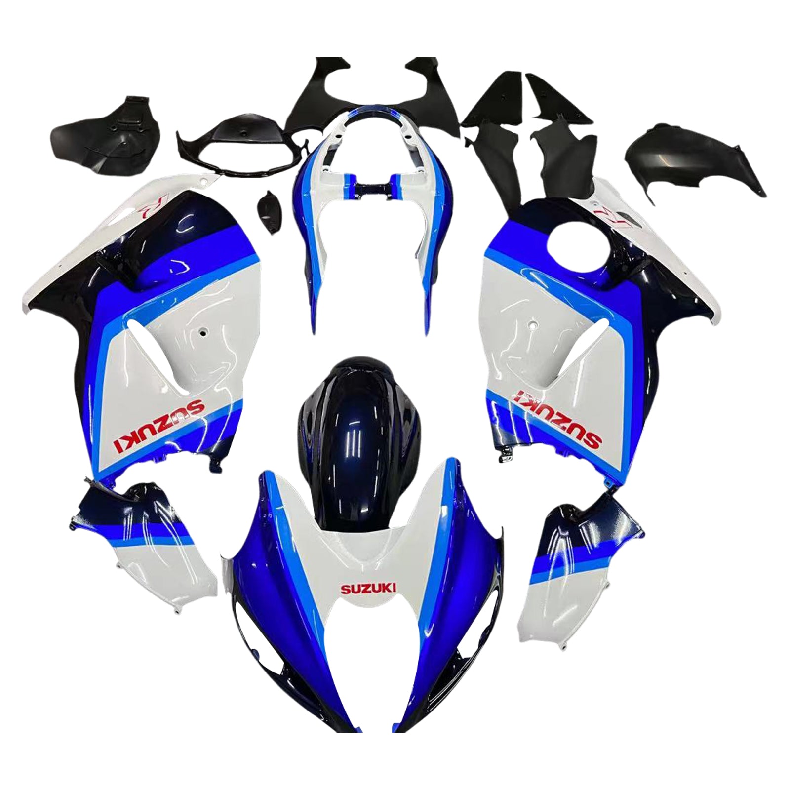 Amotopart Suzuki Hayabusa GSXR1300 1999-2007 Kit Carénage Carrosserie Plastique ABS