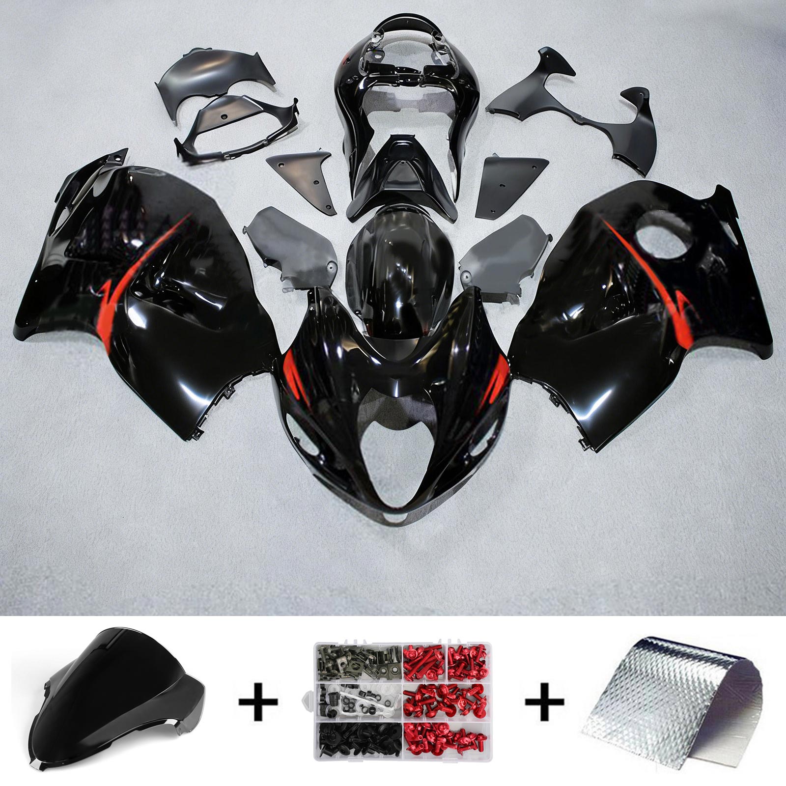 Amotopart Suzuki Hayabusa GSX1300R 1999-2007 Kit de carenado de carrocería de plástico ABS