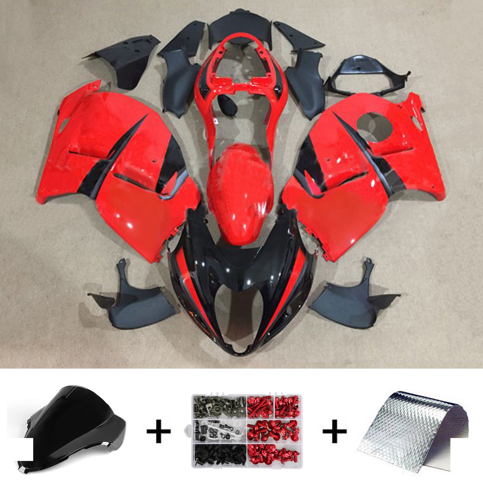 Amotopart Suzuki Hayabusa GSX1300R 1999-2007 Kit de carénage carrosserie plastique ABS