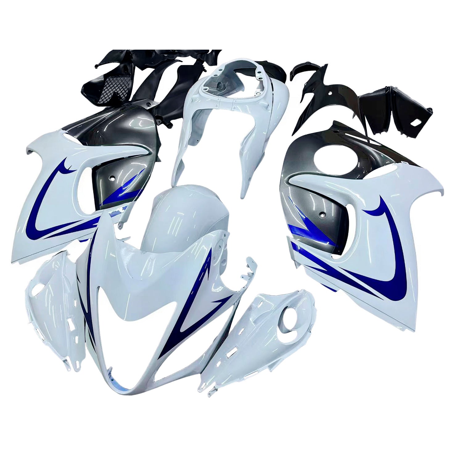 Carene Amotopart 2008-2020 Suzuki GSX 1300 Hayabusa Bianco Grigio Blu Generico