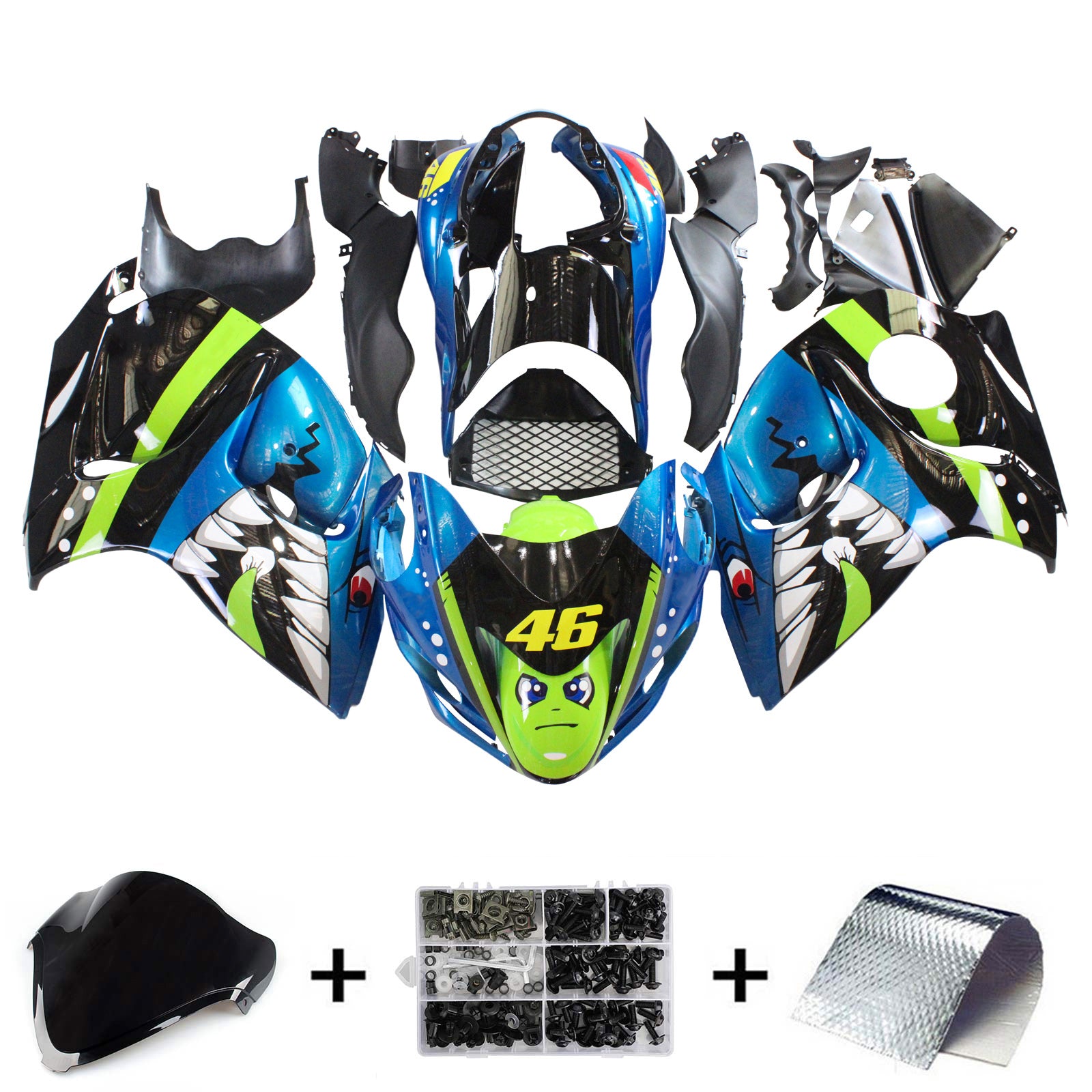Amotopart Suzuki Hayabusa GSXR1300 2008-2020 Kit de carénage Carrosserie Plastique ABS
