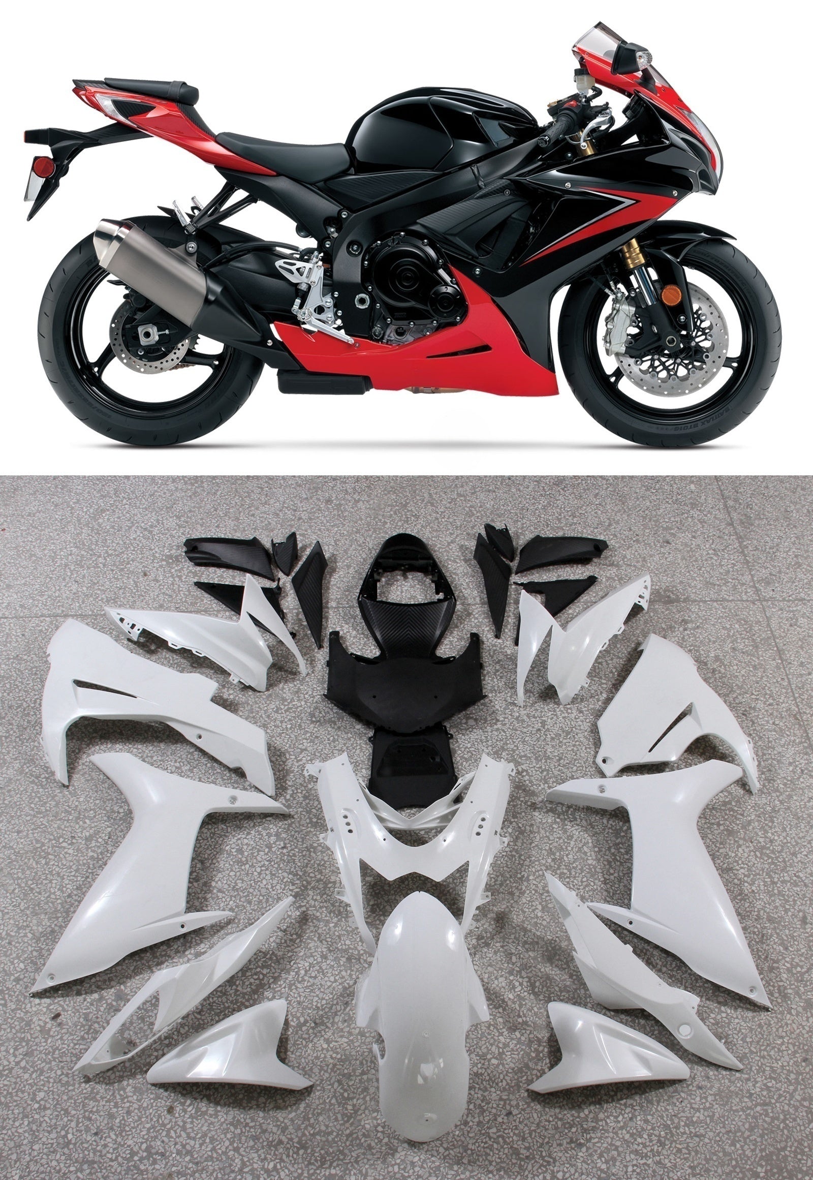 Kit de carénage injection de carrosserie en plastique ABS FAX pour Suzuki GSXR 600/750 2011-2025 K11