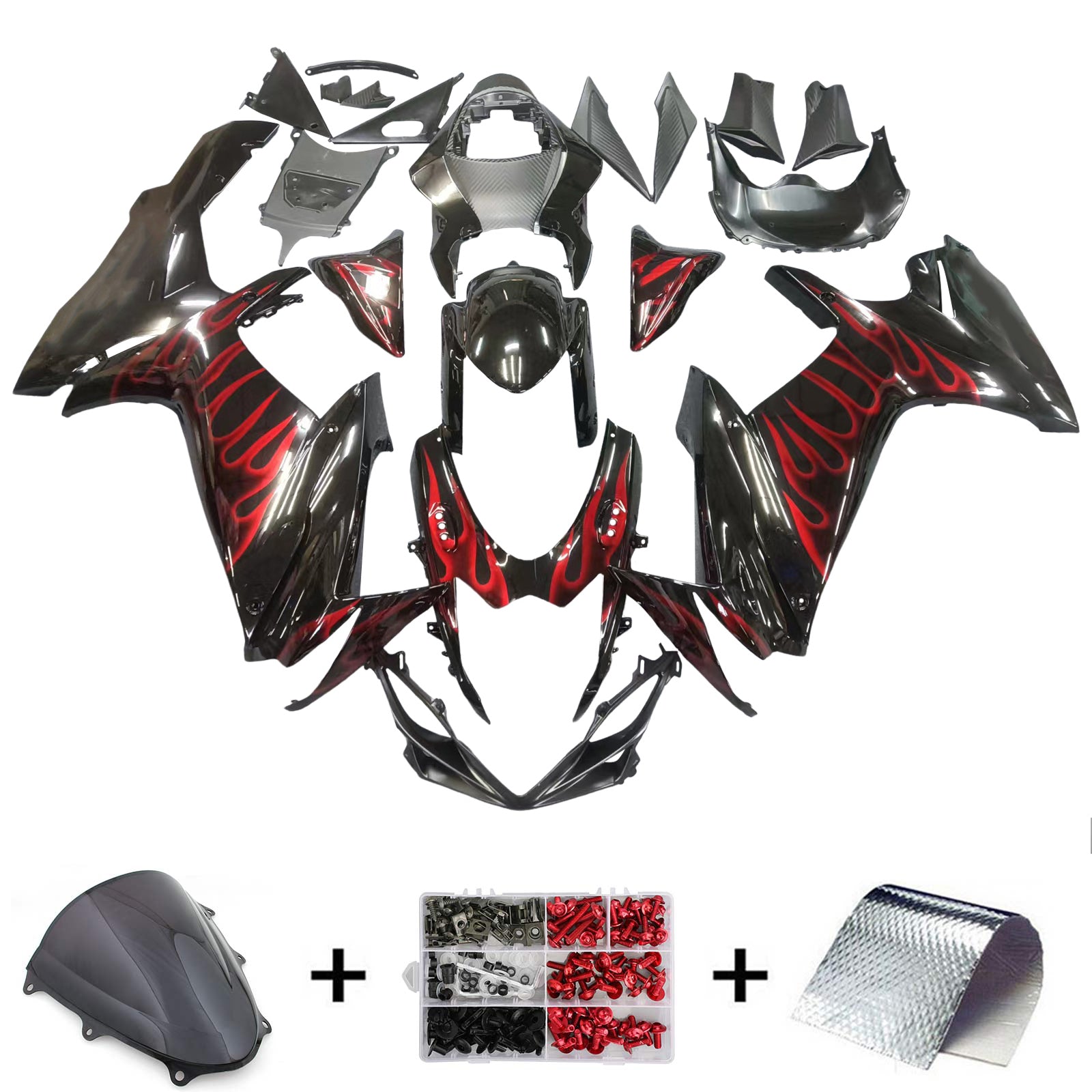 Amotopart Suzuki GSXR 600/750 2011-2025 K11 Carénage Kit Carrosserie Plastique ABS