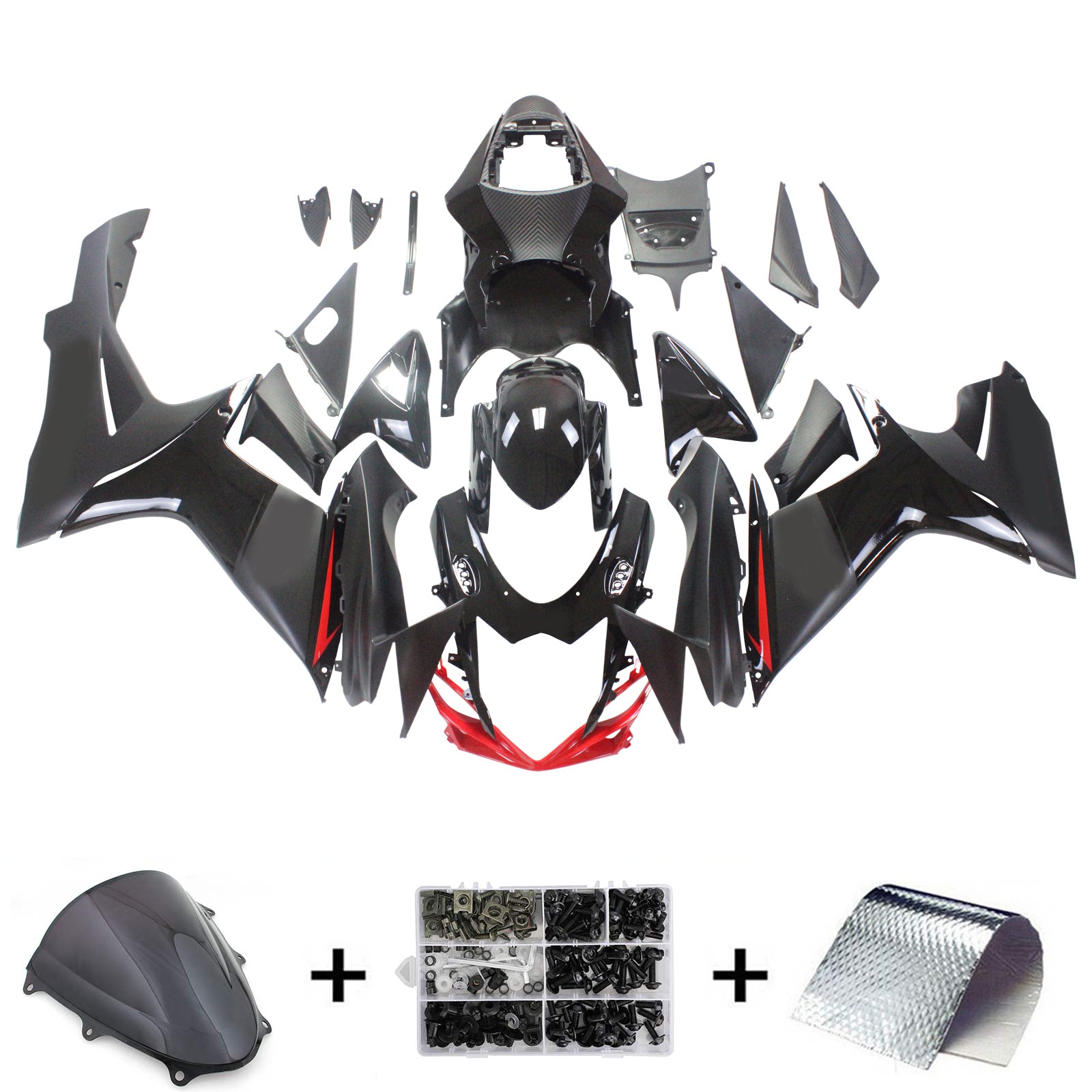 Amotopart Suzuki GSXR 600/750 2011-2025 K11 Carénage Kit Carrosserie Plastique ABS