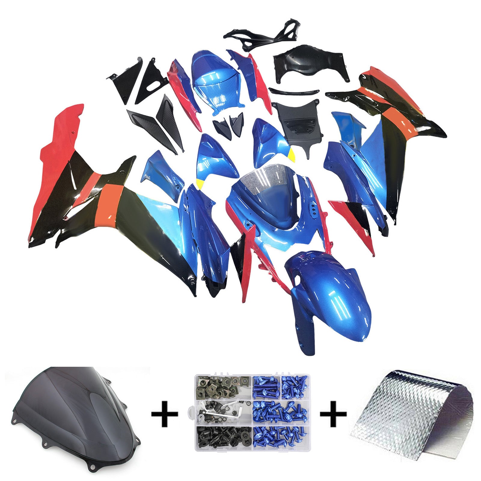 Amotopart Suzuki GSXR 600/750 2011-2025 K11 Kit Carénage Carrosserie Plastique ABS