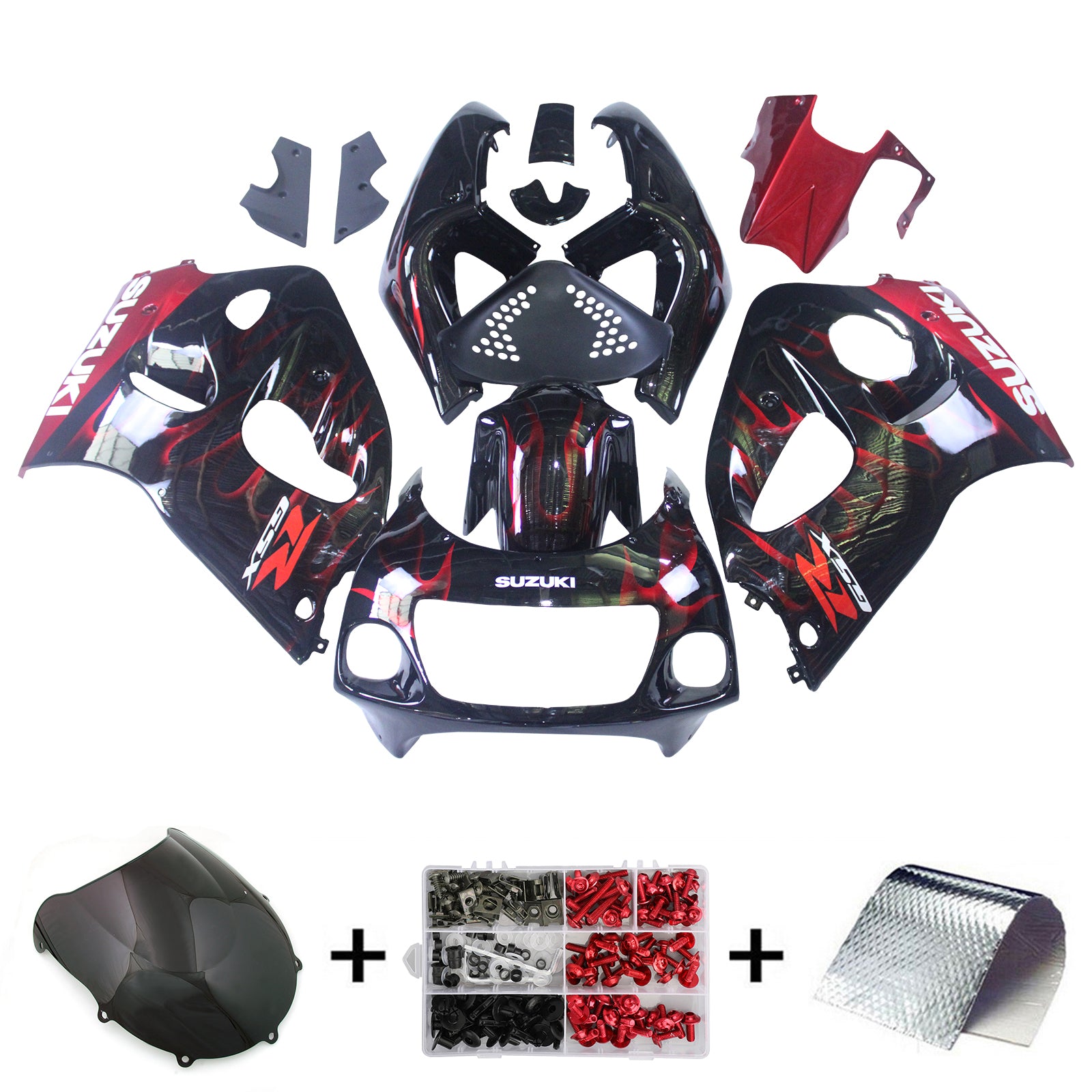 Amotopart Suzuki GSXR600 1996-2000 GSXR750 1996-1999 Kit de carenado de carrocería