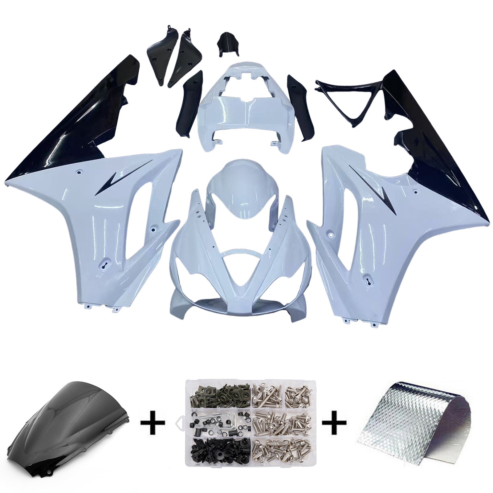 Carénages Amotopart 2006-2008 Triumph Daytona 675 Blanc Noir Daytona Generic