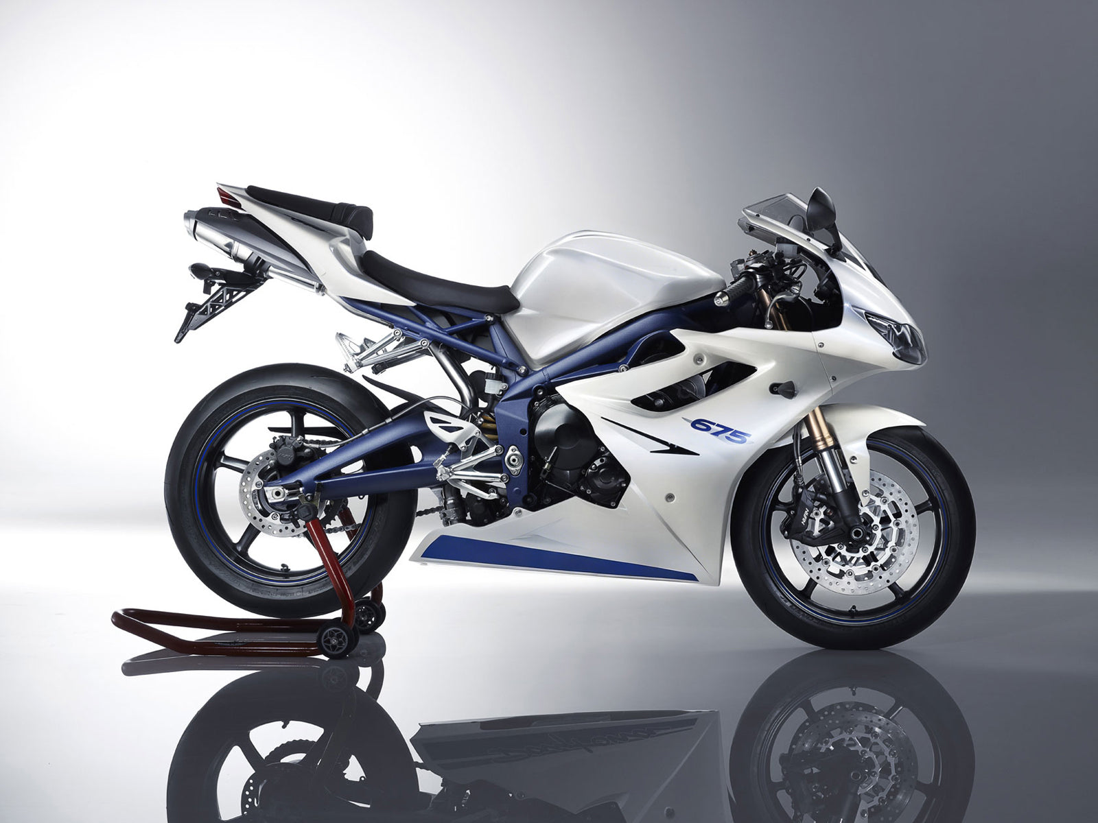 Amotopart geschikt voor Triumph Daytona 675 2009-2012 Witte Bleu Coaters Carrosage ABS Injectie Generieke gieten