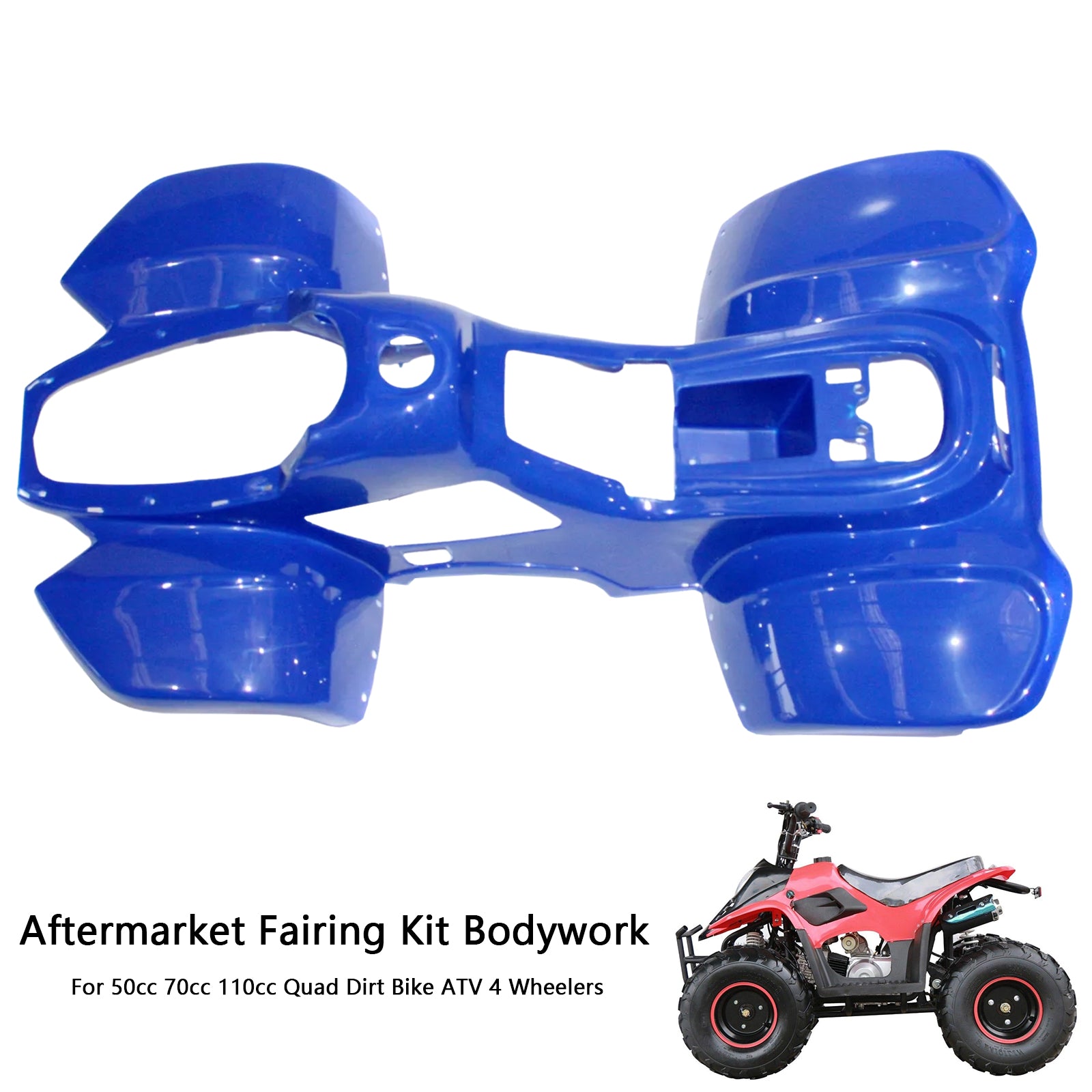 Kit de carénage et de garde-boue en plastique pour quad tout-terrain Dinosaur 50cc 70cc 110cc ATV Bleu